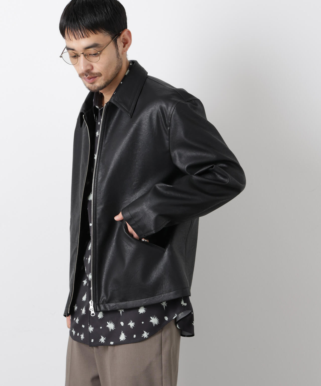 フェイクレザー｢WARP PRINT｣ライニング 6686112206