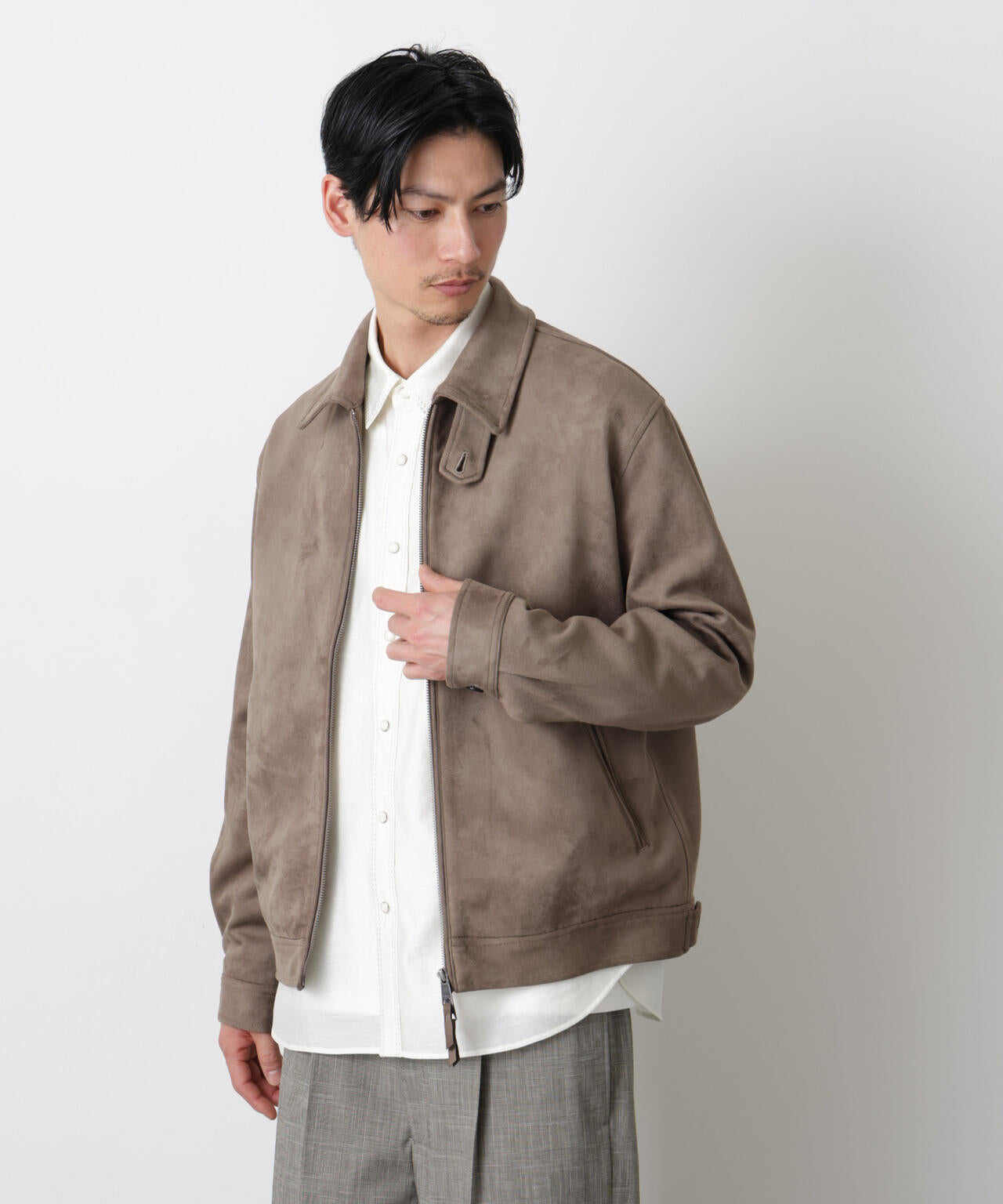 weatherproof フェイクスエードブルゾン L ブラウン RONEL ブルゾン アウター フェイクスエードブルゾン メンズ : ZOZOTOWN