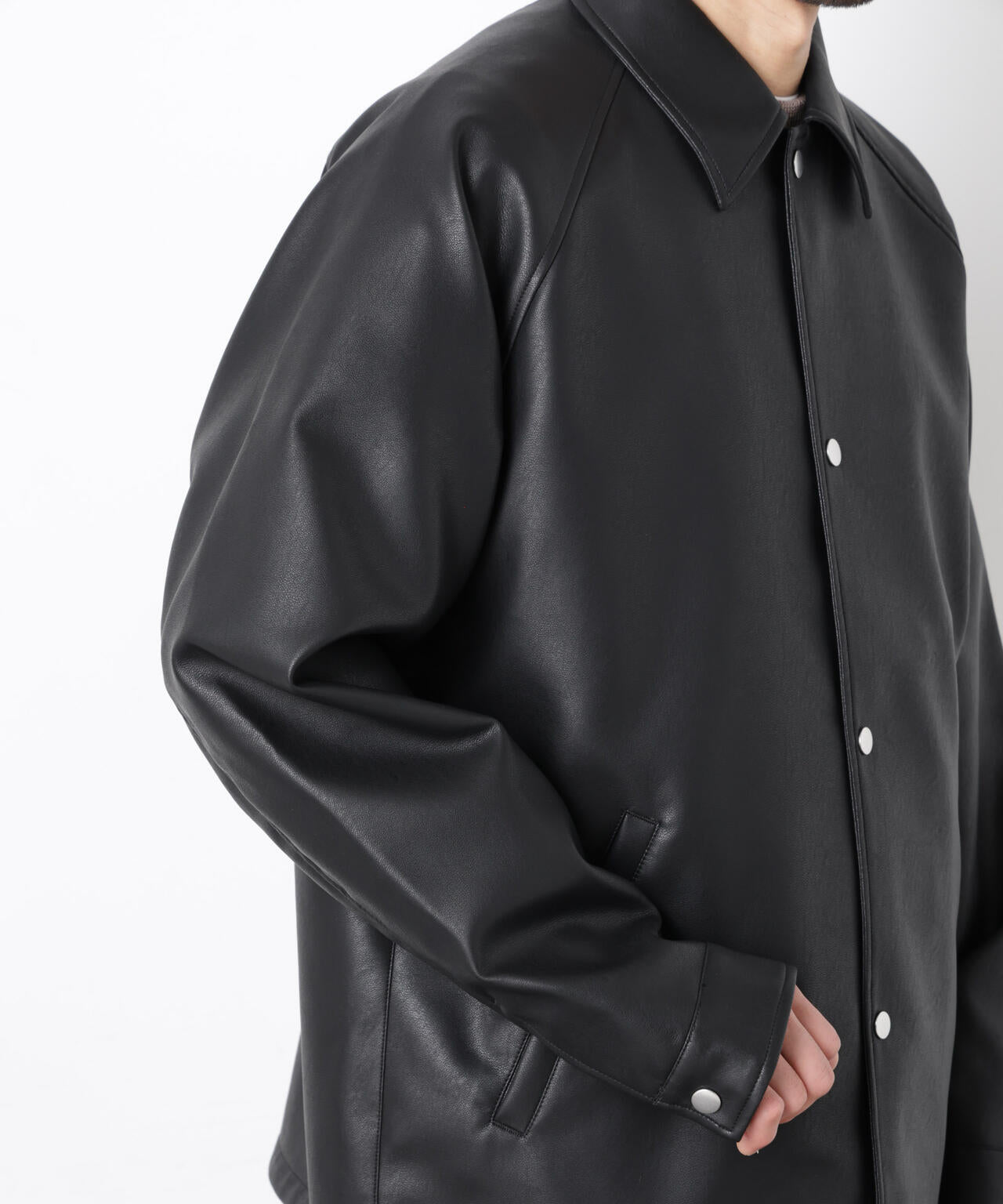 フェイクレザーリラックスコーチジャケット 6686112210