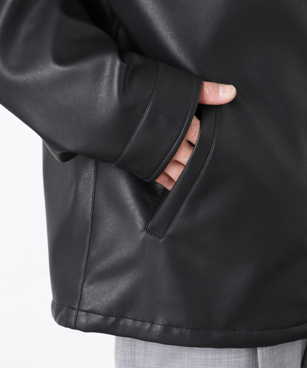 フェイクレザーリラックスコーチジャケット 6686112210