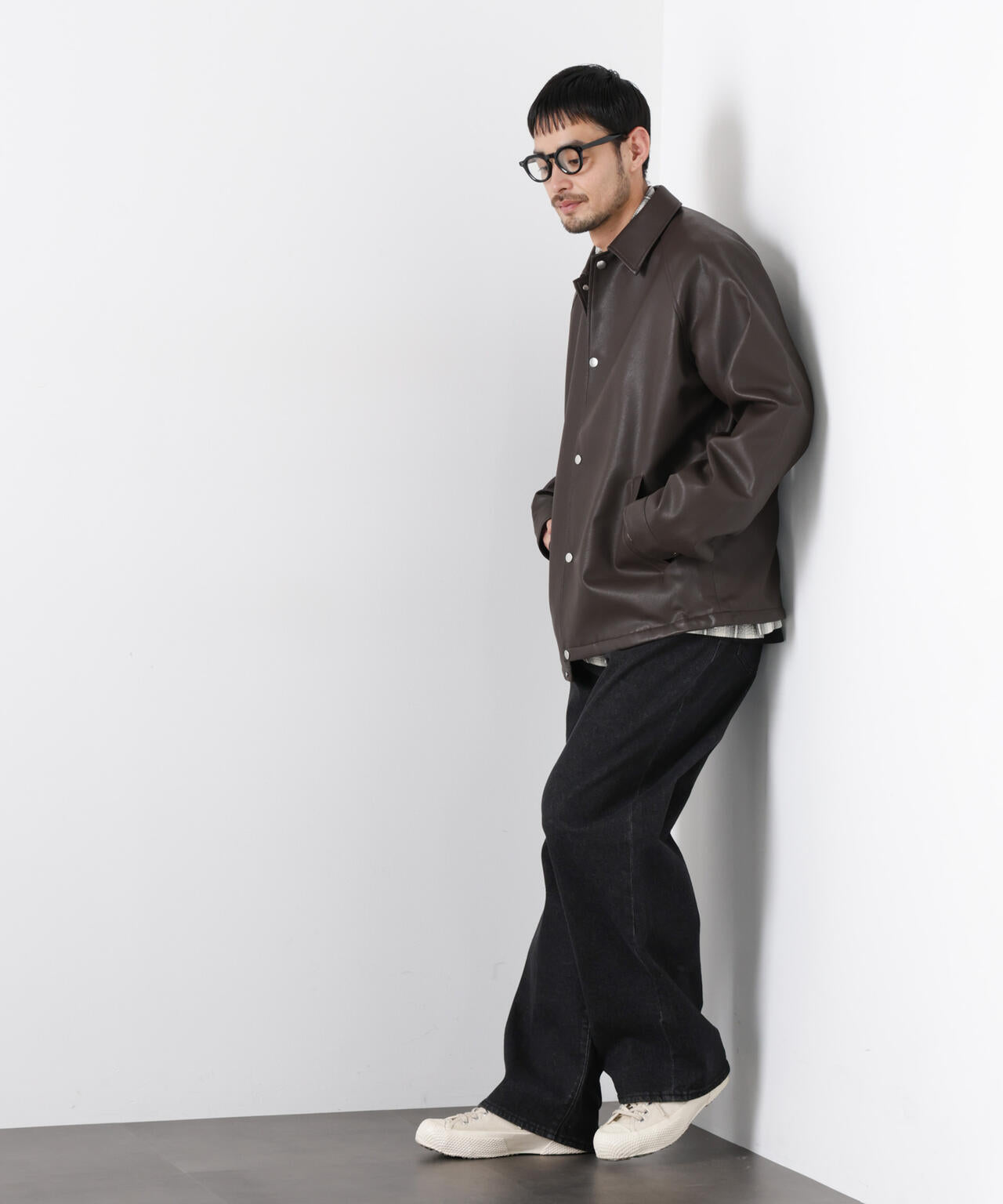 フェイクレザーリラックスコーチジャケット 6686112210