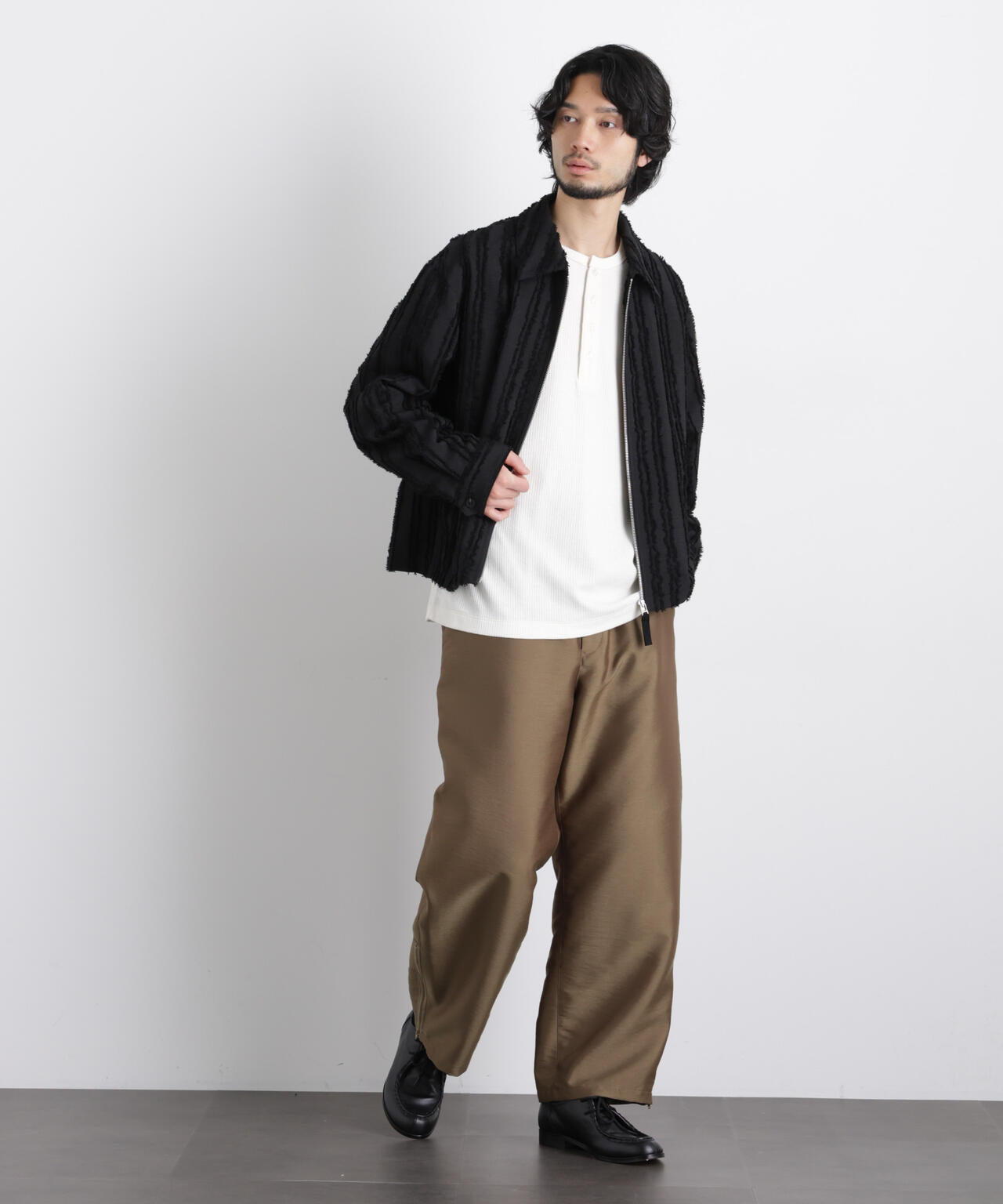 「ASSEMBLANC」カットレースフリンジブルゾン 6686112212