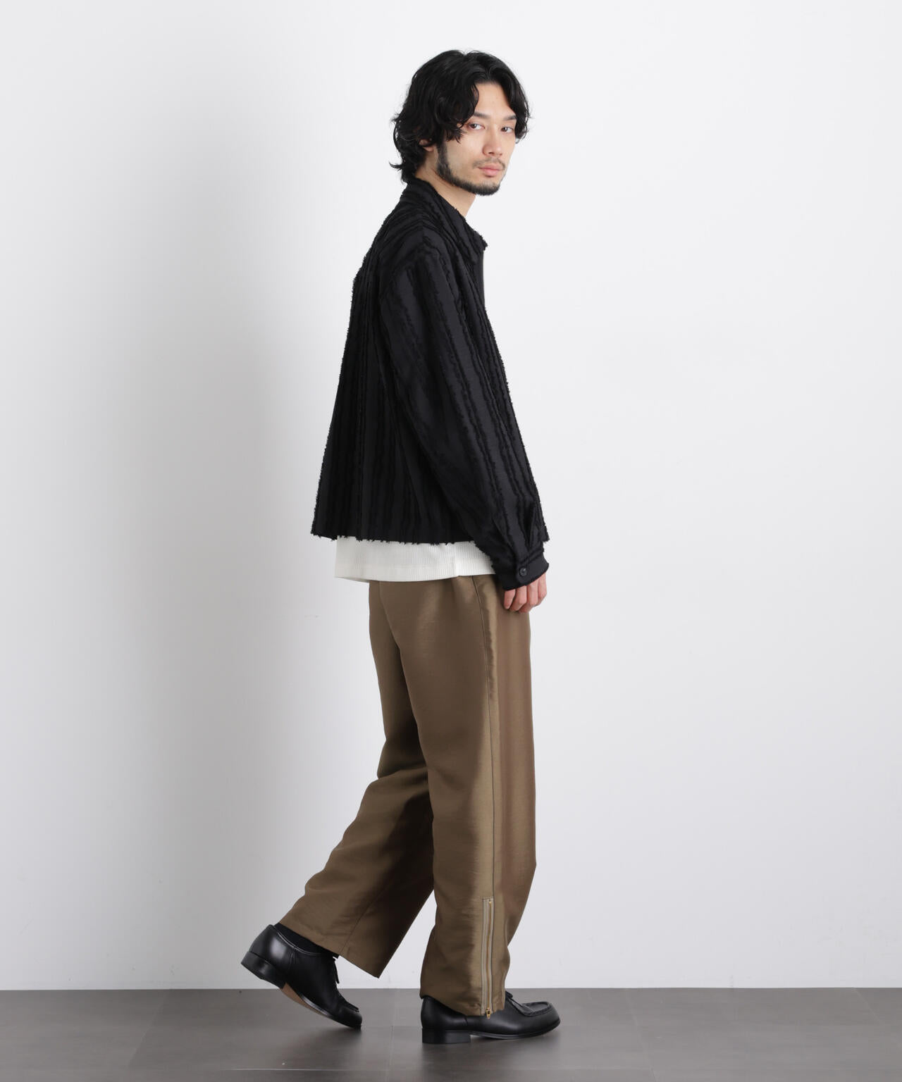 「ASSEMBLANC」カットレースフリンジブルゾン 6686112212