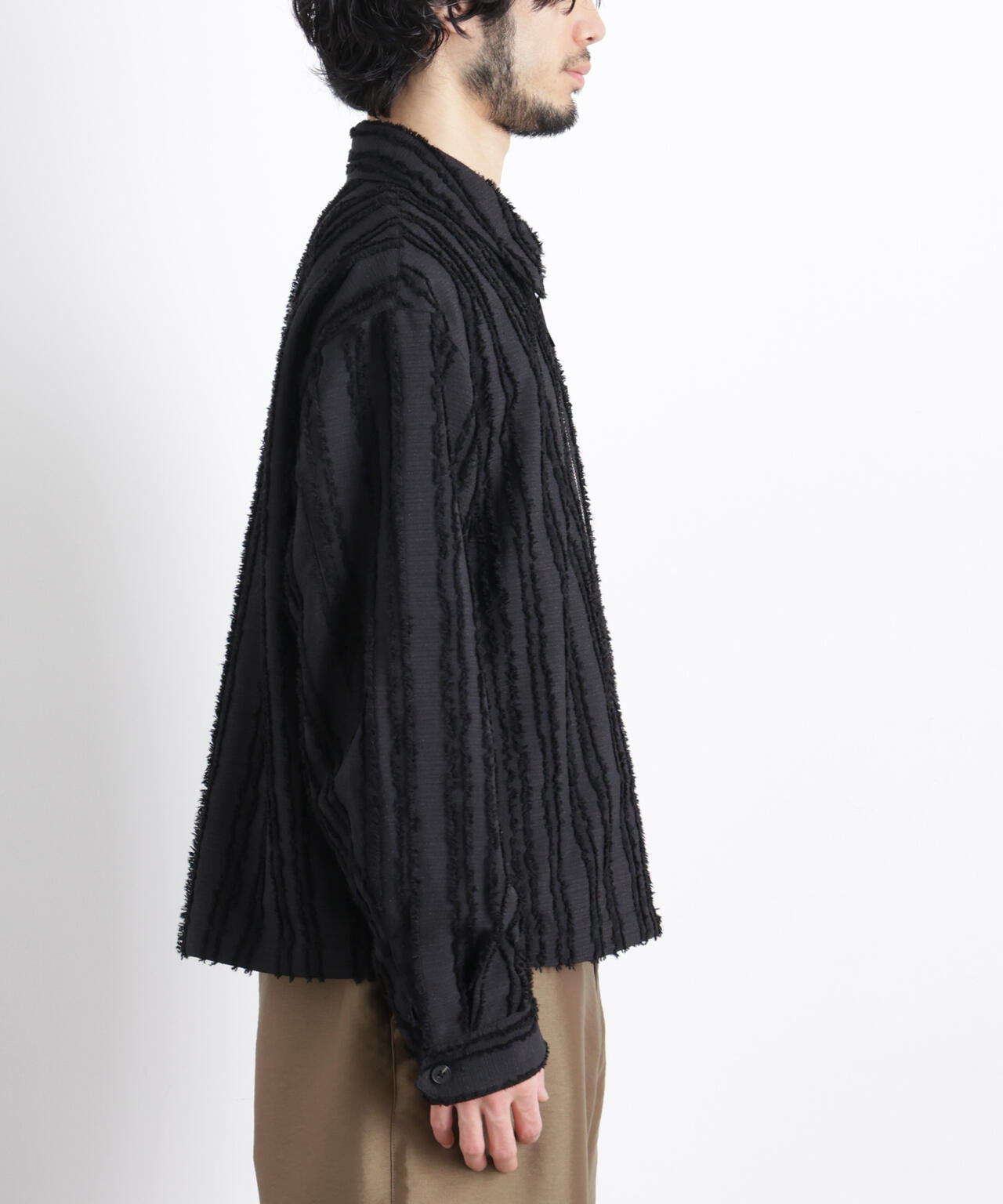 「ASSEMBLANC」カットレースフリンジブルゾン 6686112212