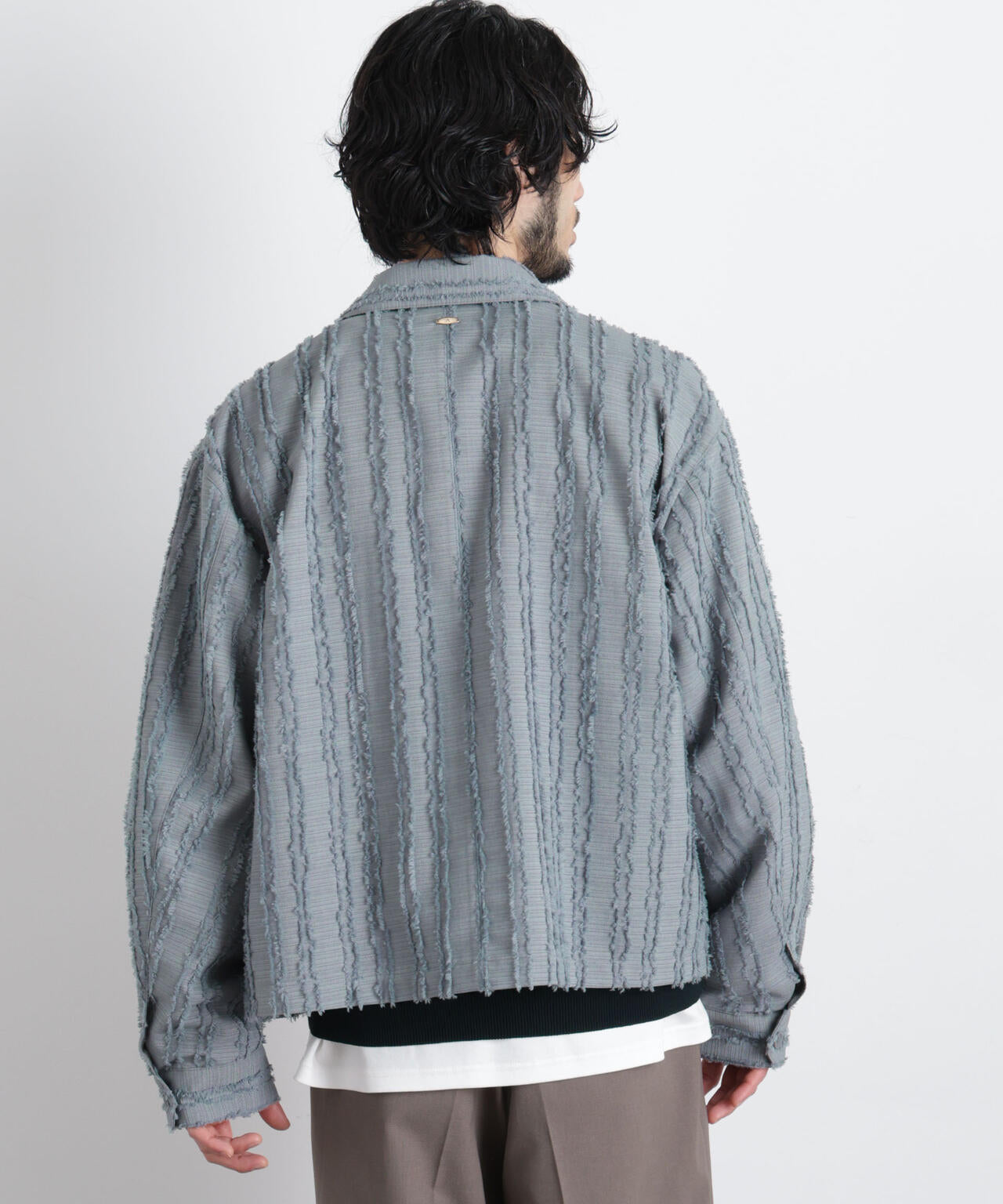 「ASSEMBLANC」カットレースフリンジブルゾン 6686112212