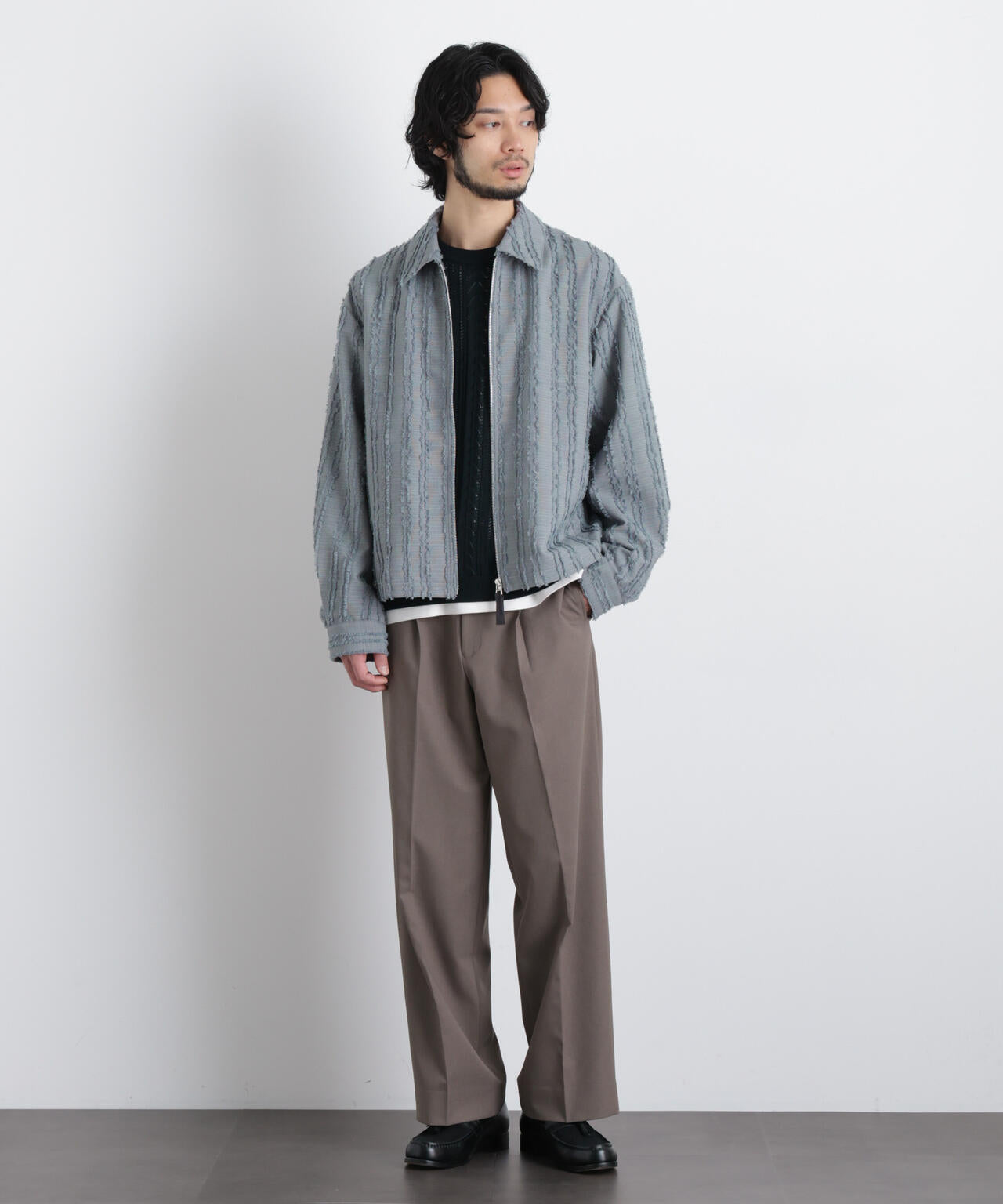 「ASSEMBLANC」カットレースフリンジブルゾン 6686112212