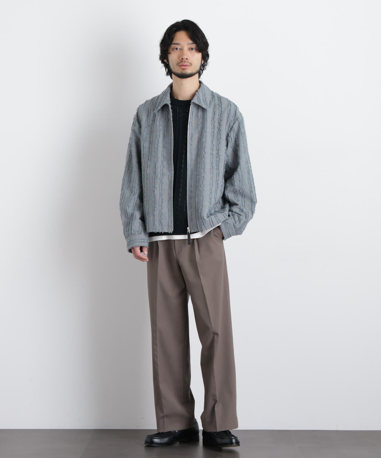 「ASSEMBLANC」カットレースフリンジブルゾン 6686112212