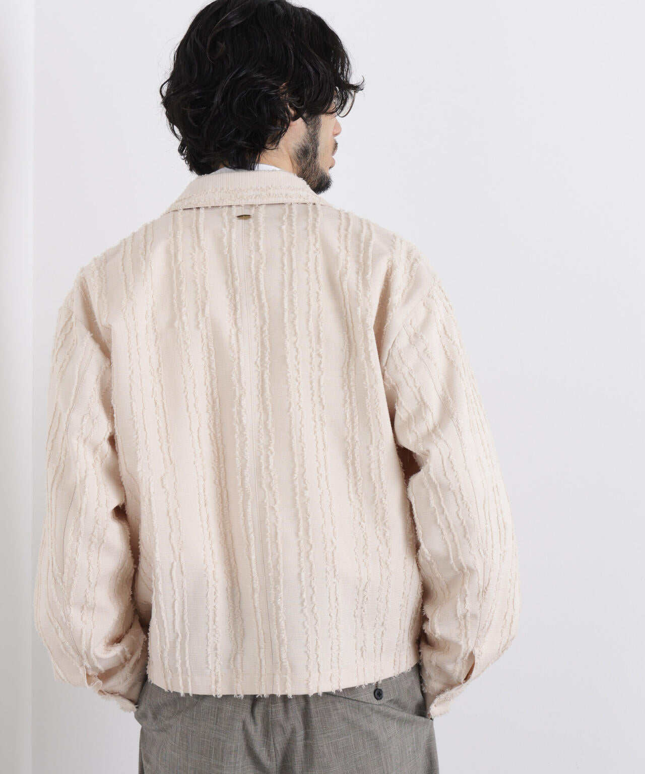 「ASSEMBLANC」カットレースフリンジブルゾン 6686112212