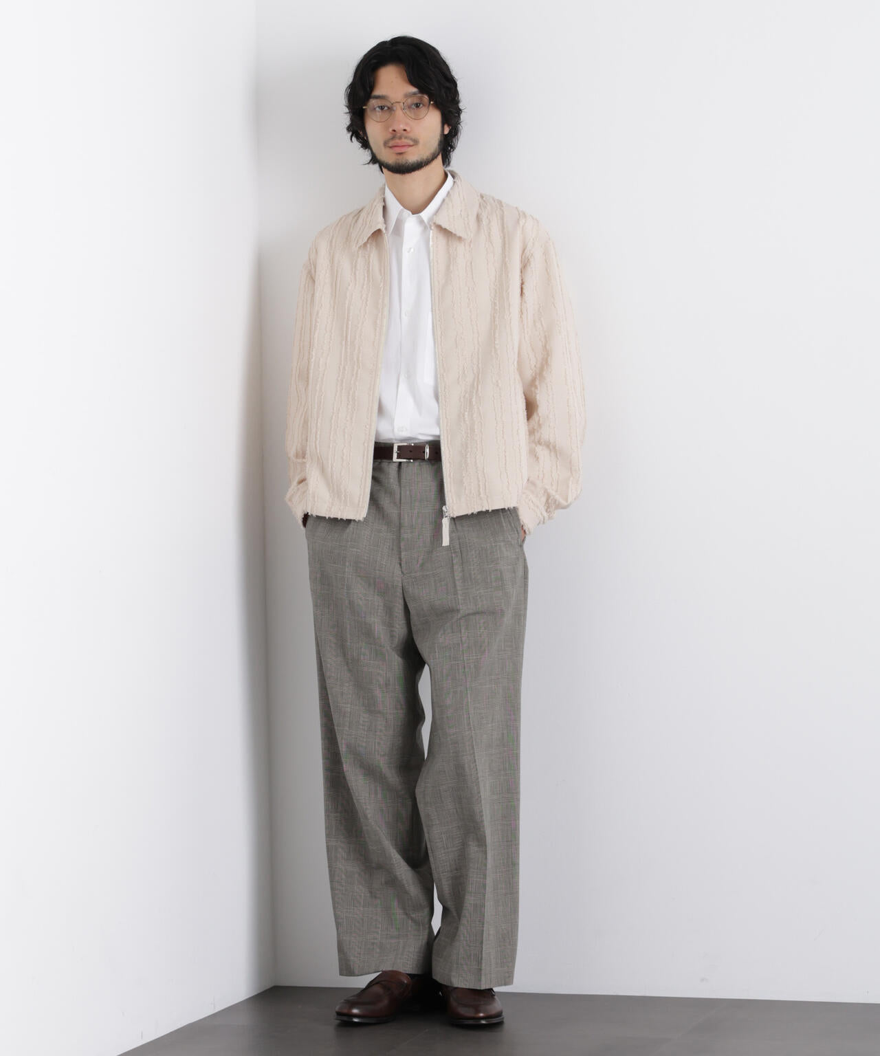 「ASSEMBLANC」カットレースフリンジブルゾン 6686112212