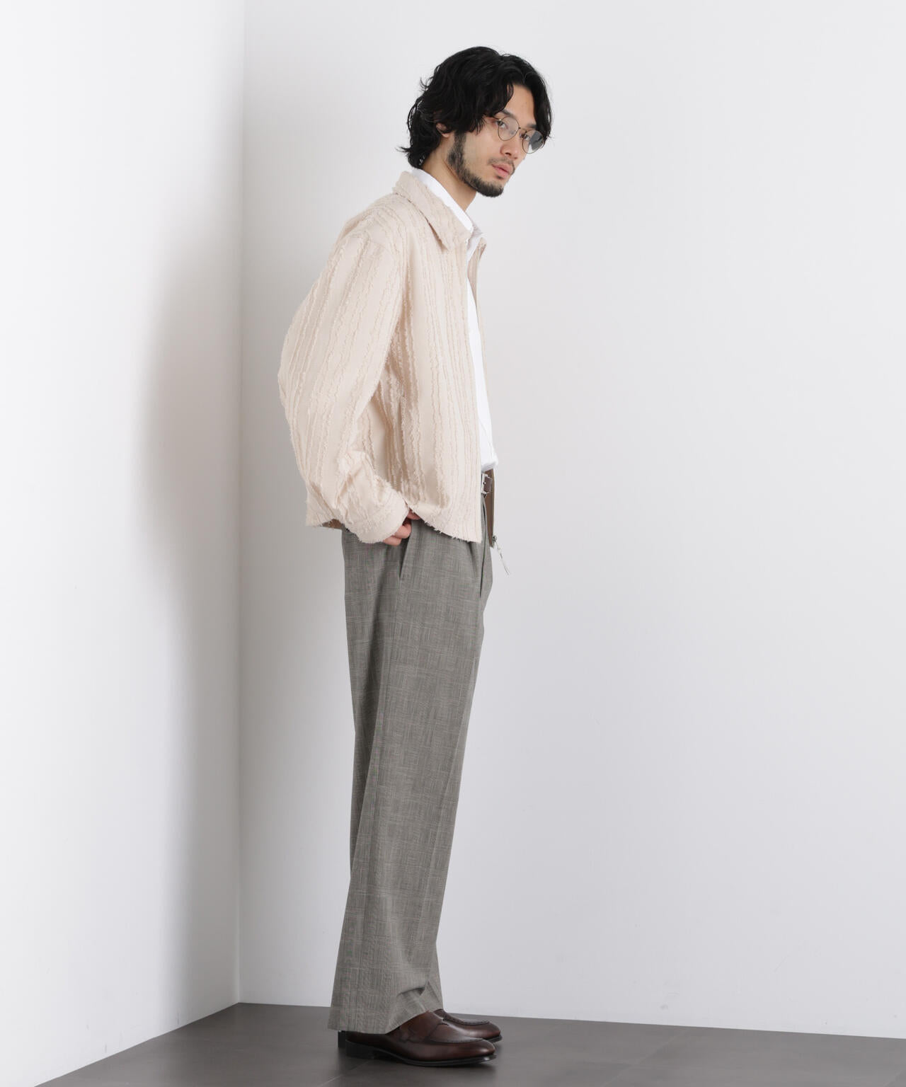 「ASSEMBLANC」カットレースフリンジブルゾン 6686112212