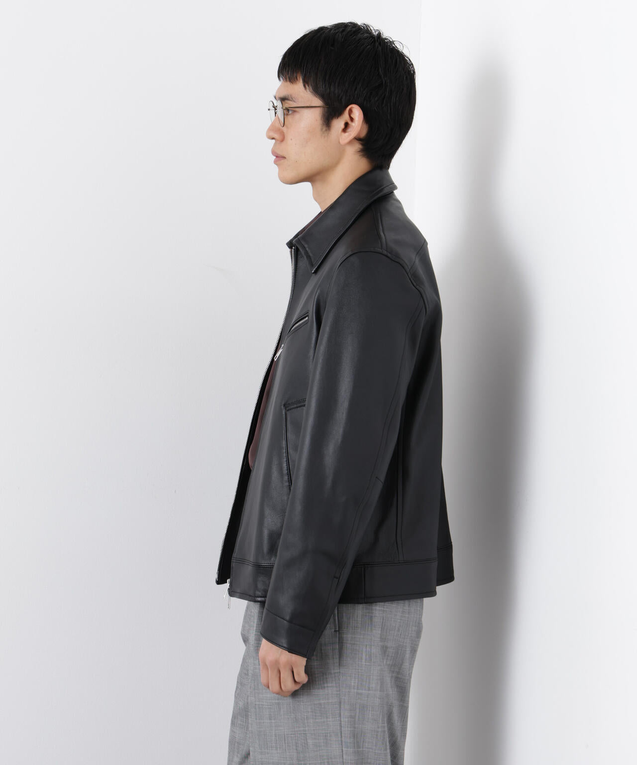 ラムナッパレザーライダースジャケット