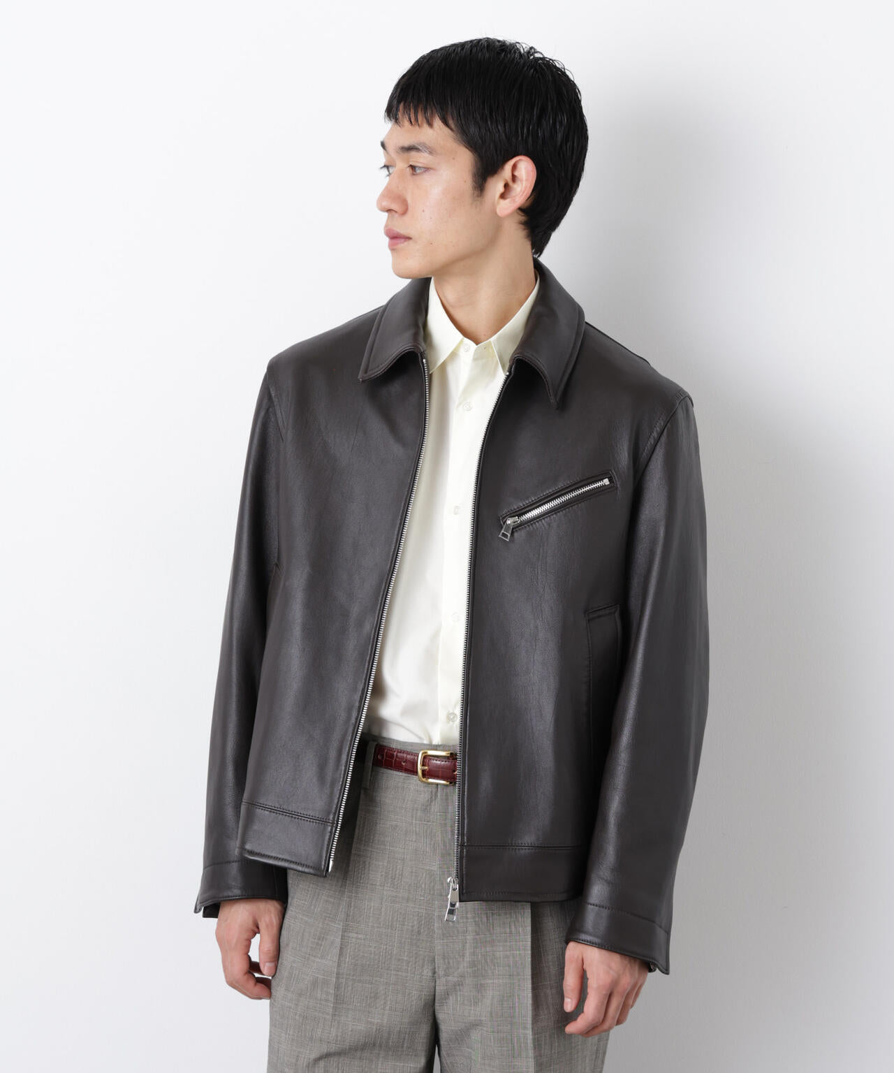 ラムナッパレザーライダースジャケット
