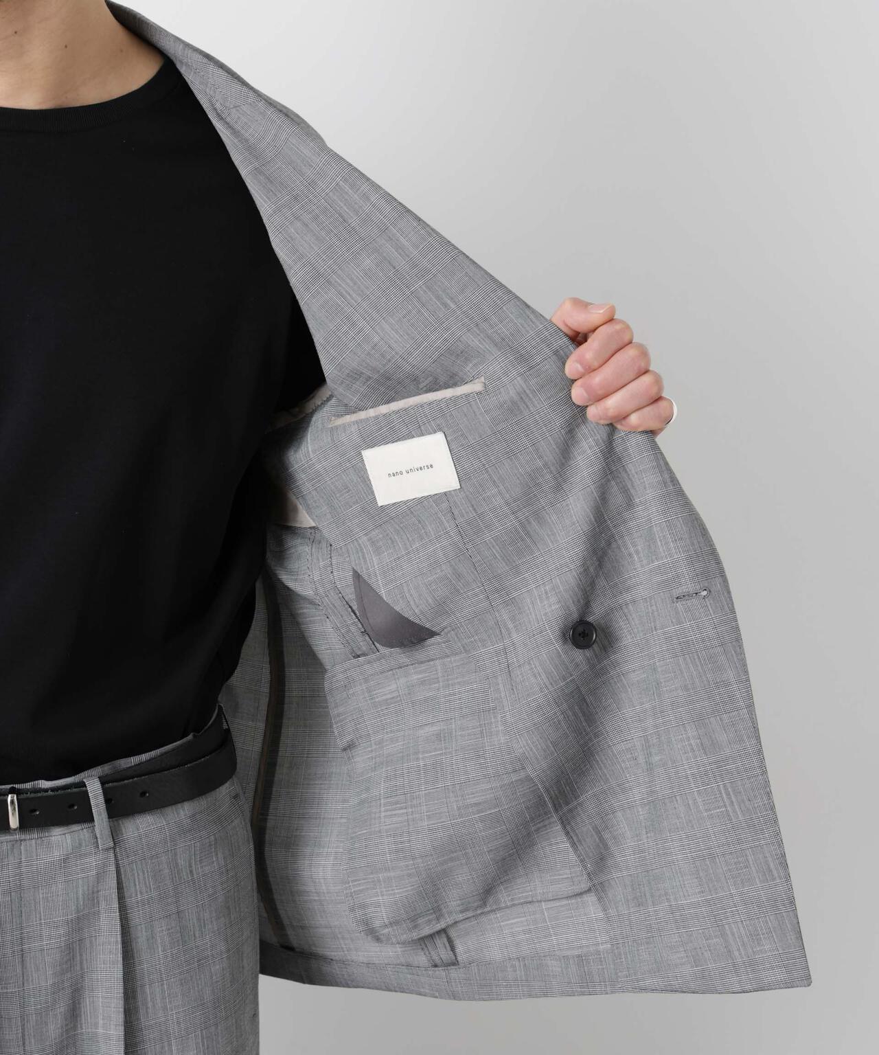 グレンチェックダブルブレストジャケット（セットアップ可） 6686116202