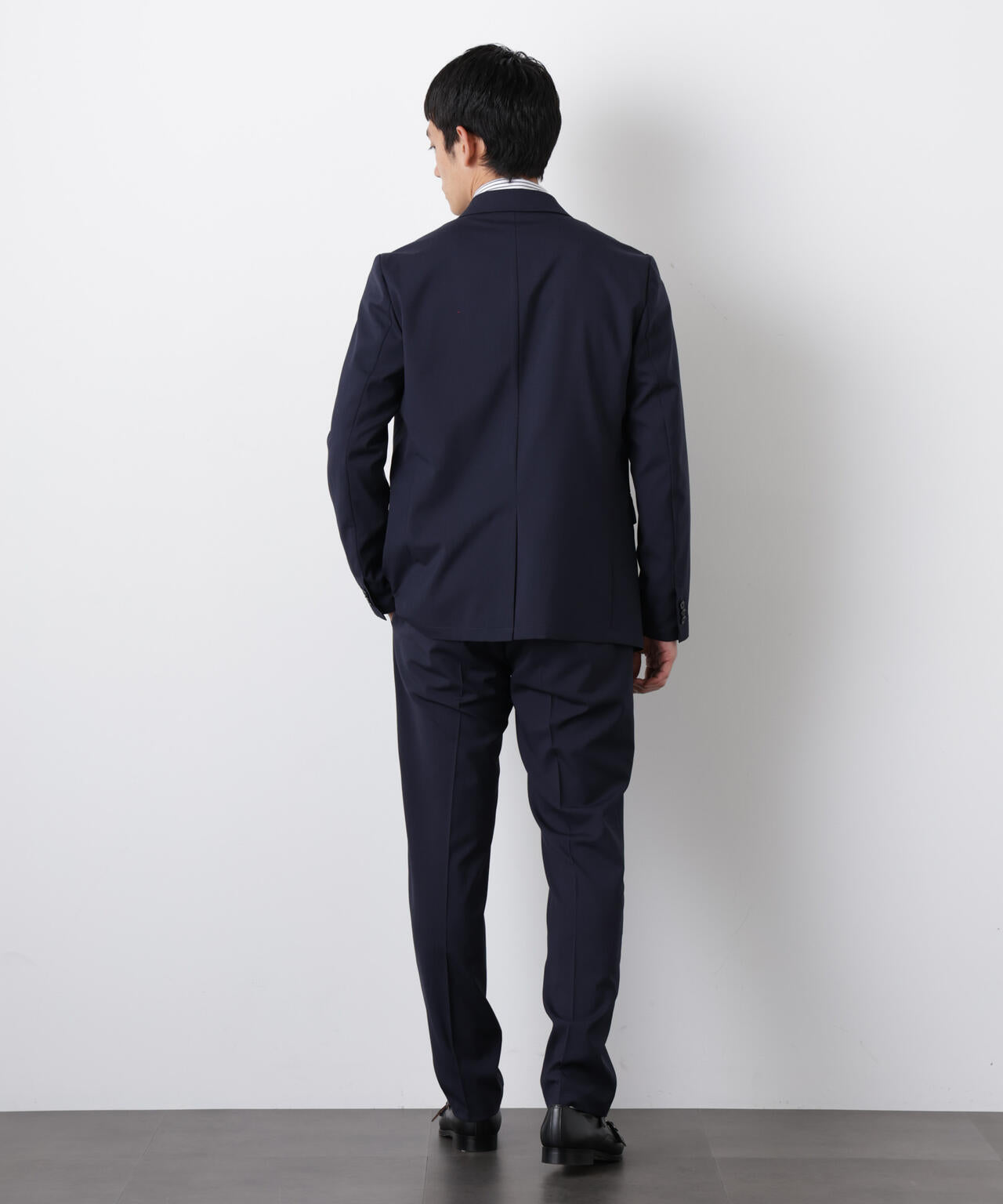 ストレッチウールジャケット　セットアップ可　ネイビー　48 DamerinoSelect｣JAPANfabricウールストレッチジャケット（セットアップ可）