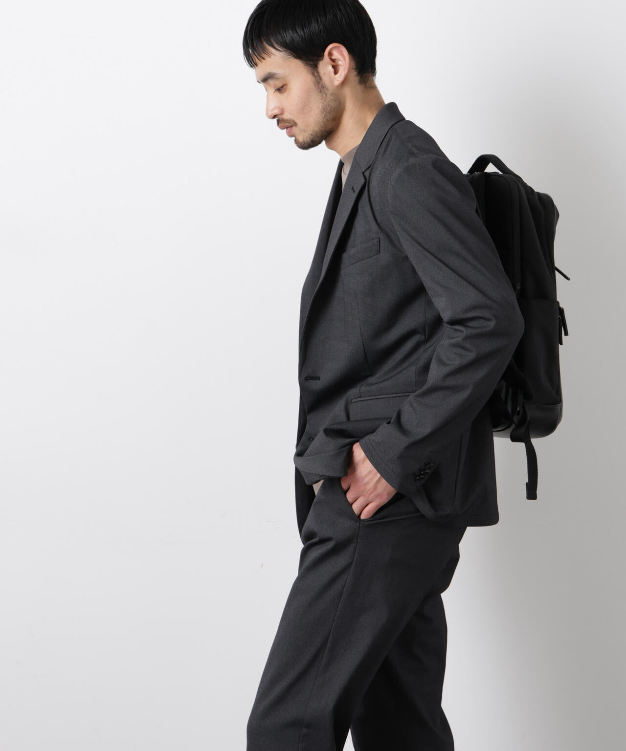 【大人気セットアップ】｢Damerino｣ 軽量ジャージーデニムライクストレッチセットアップ 6686118202