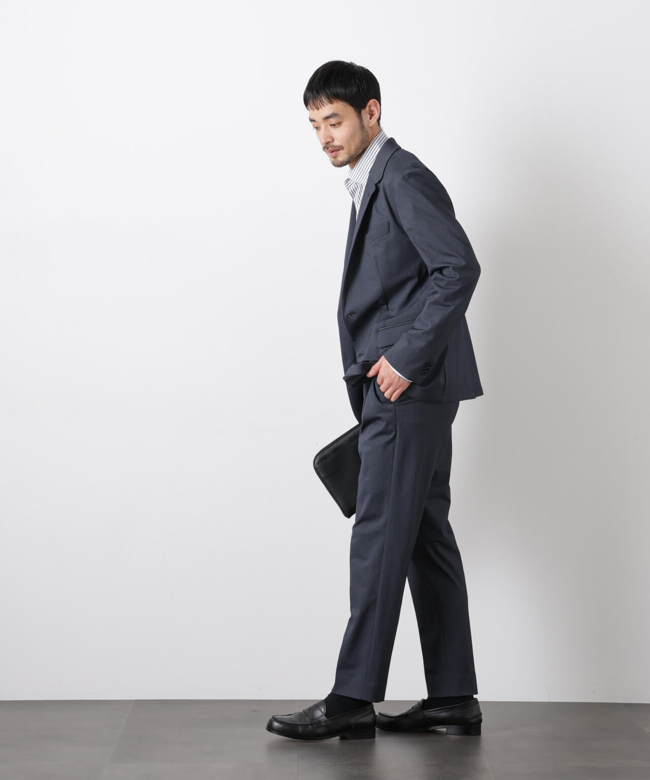 【大人気セットアップ】｢Damerino｣ 軽量ジャージーデニムライクストレッチセットアップ 6686118202