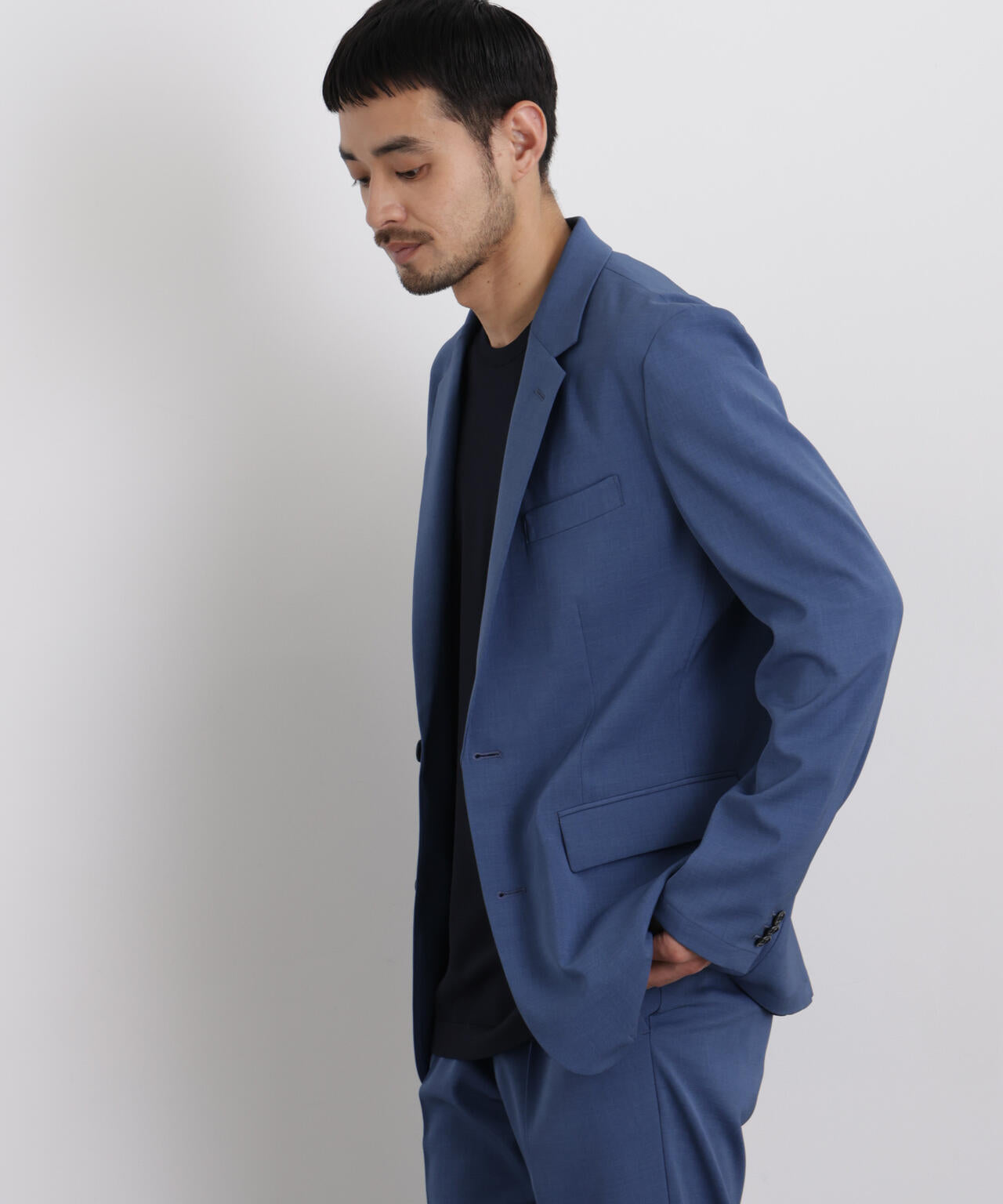 【新品】UVカット & COOL セットアップ-Navy- 大人気セットアップ】｢Damerino｣ クールタッチストレッチセットアップ