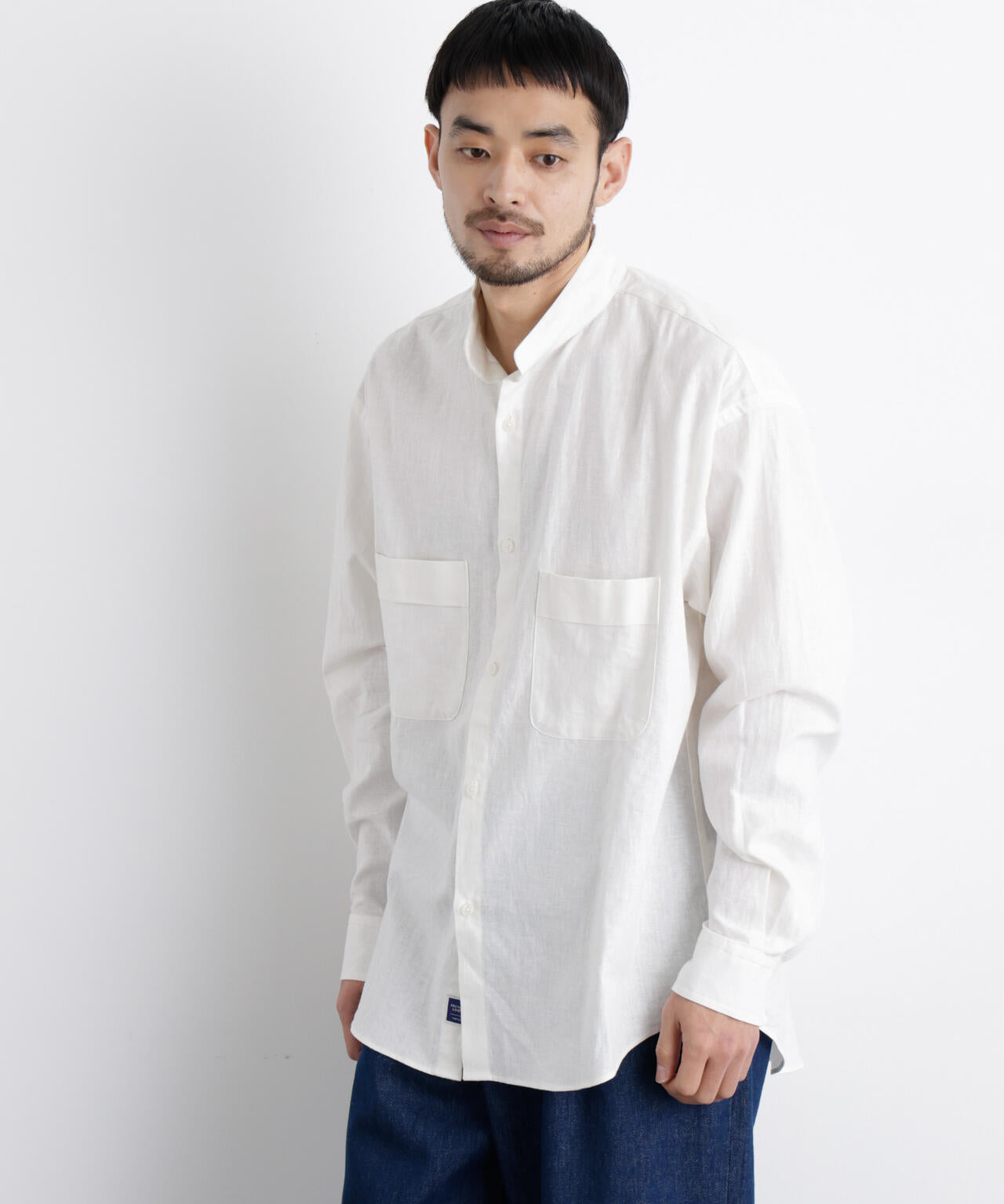 「FRENCH LINEN」リネンコットンスタンドシャツ 6686120202