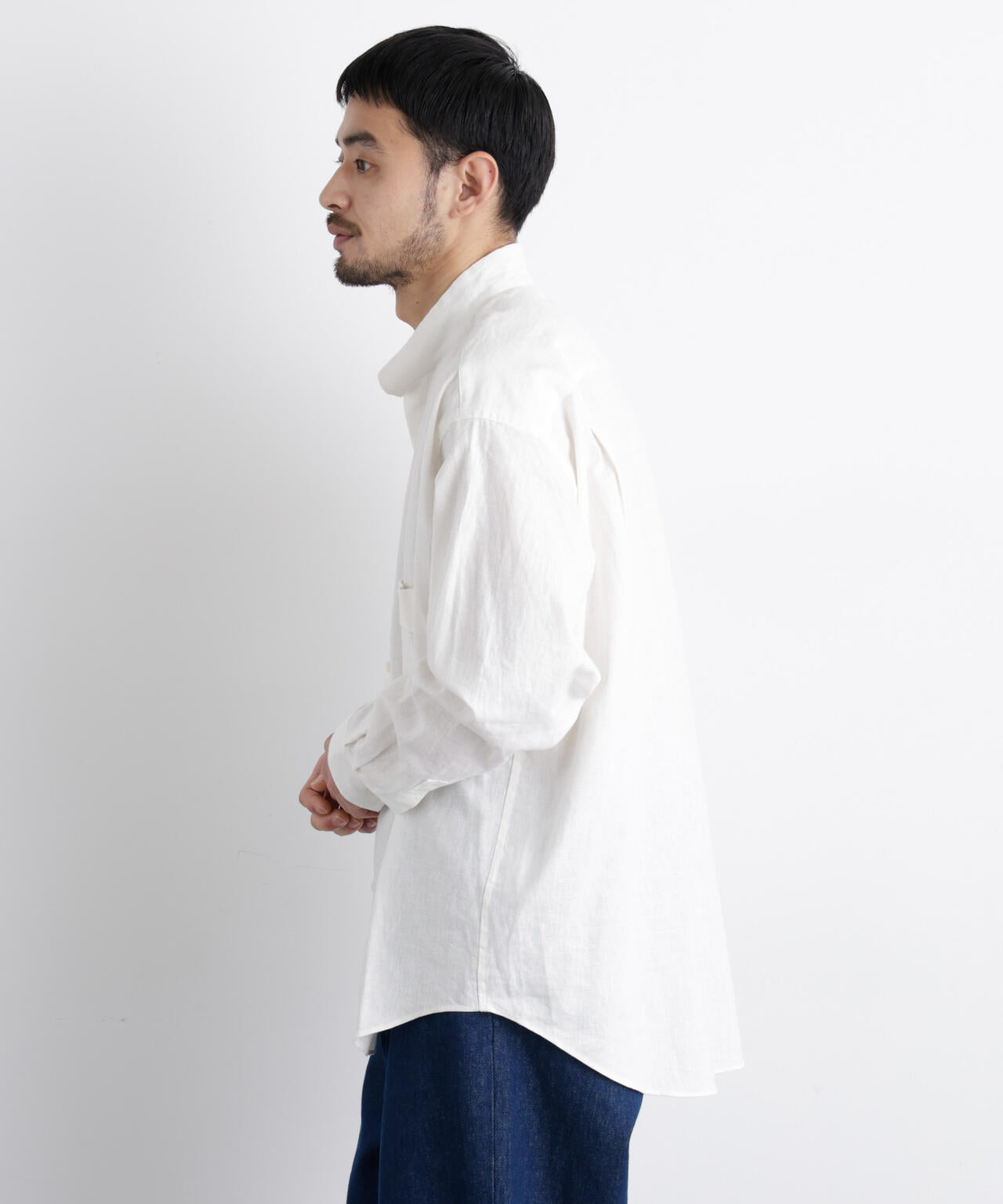 「FRENCH LINEN」リネンコットンスタンドシャツ 6686120202