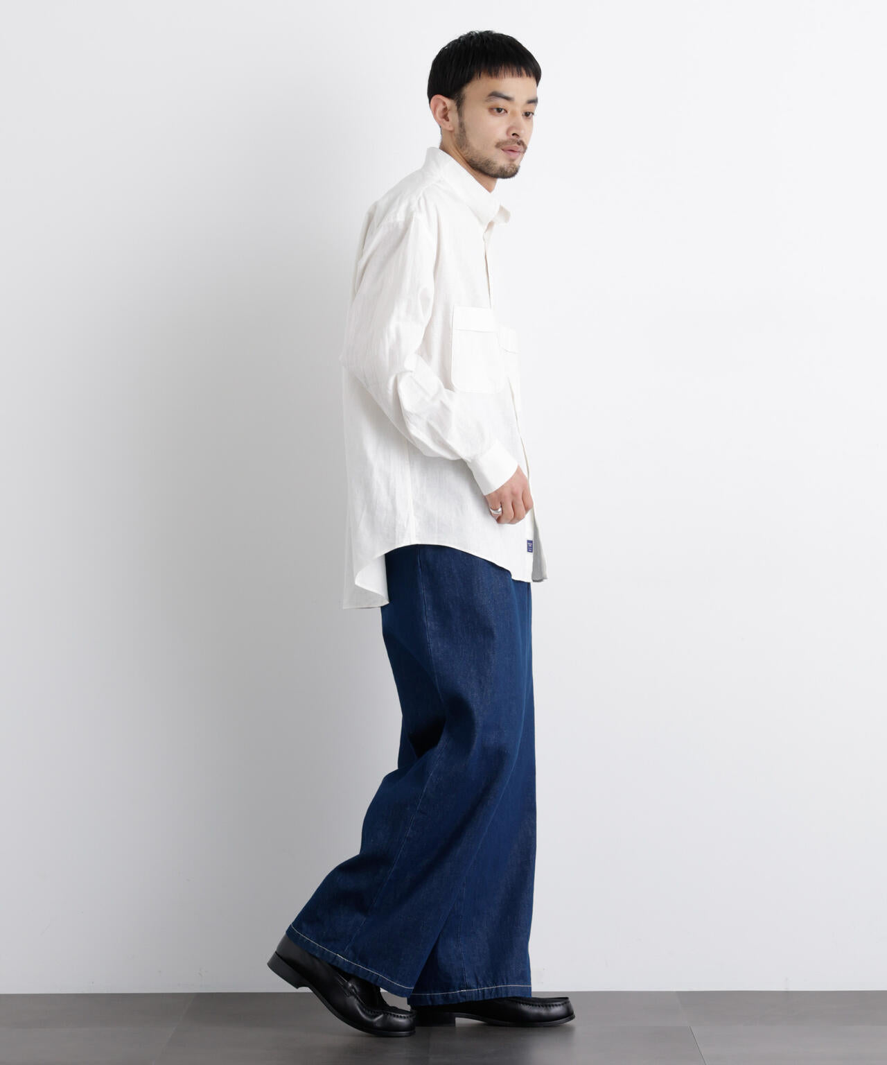 「FRENCH LINEN」リネンコットンスタンドシャツ 6686120202