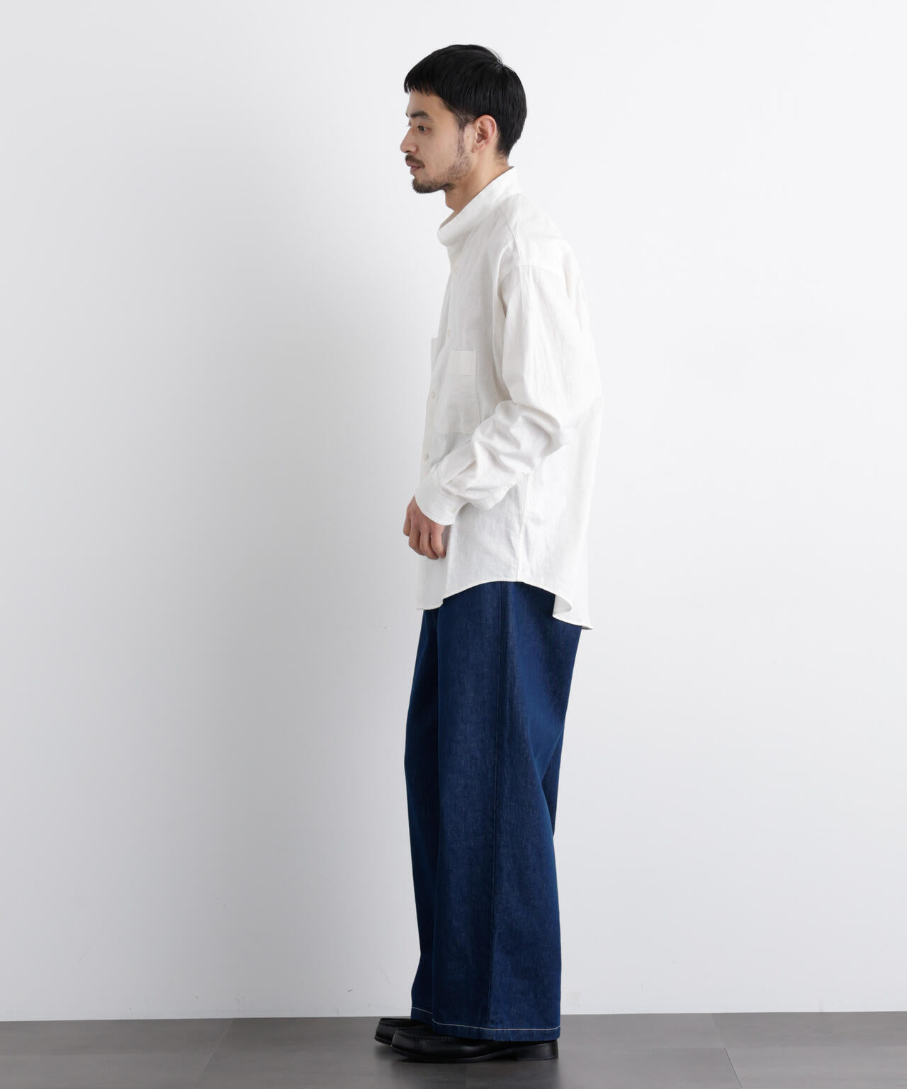 「FRENCH LINEN」リネンコットンスタンドシャツ 6686120202