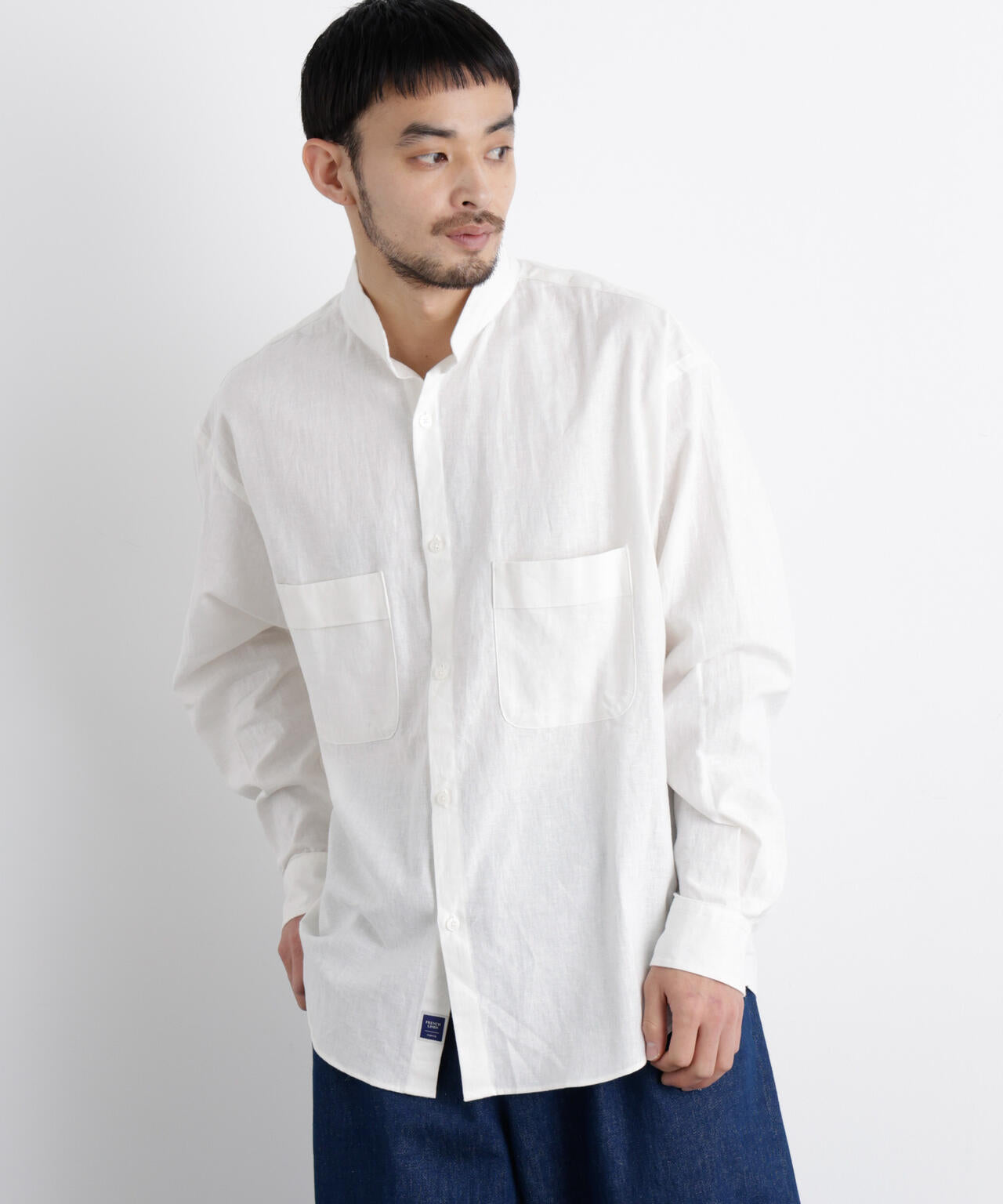 「FRENCH LINEN」リネンコットンスタンドシャツ 6686120202