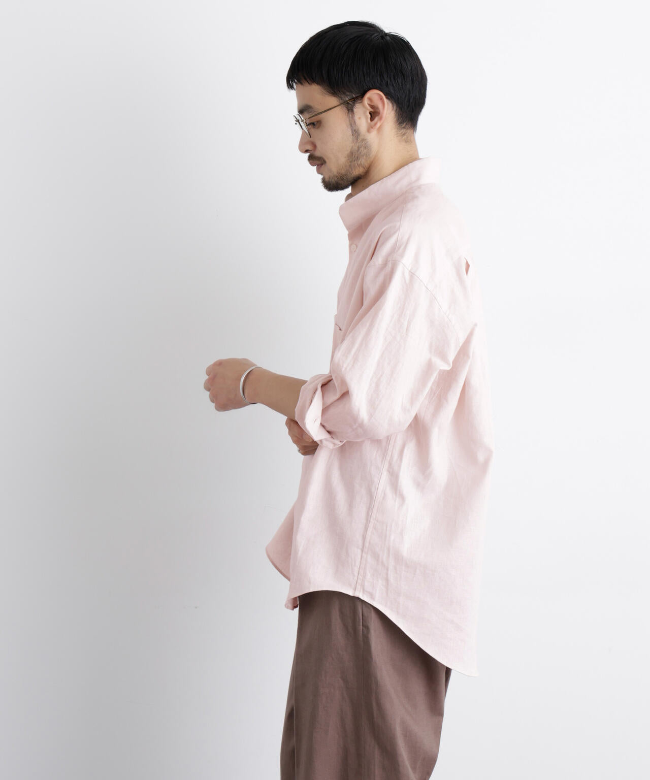 「FRENCH LINEN」リネンコットンスタンドシャツ 6686120202