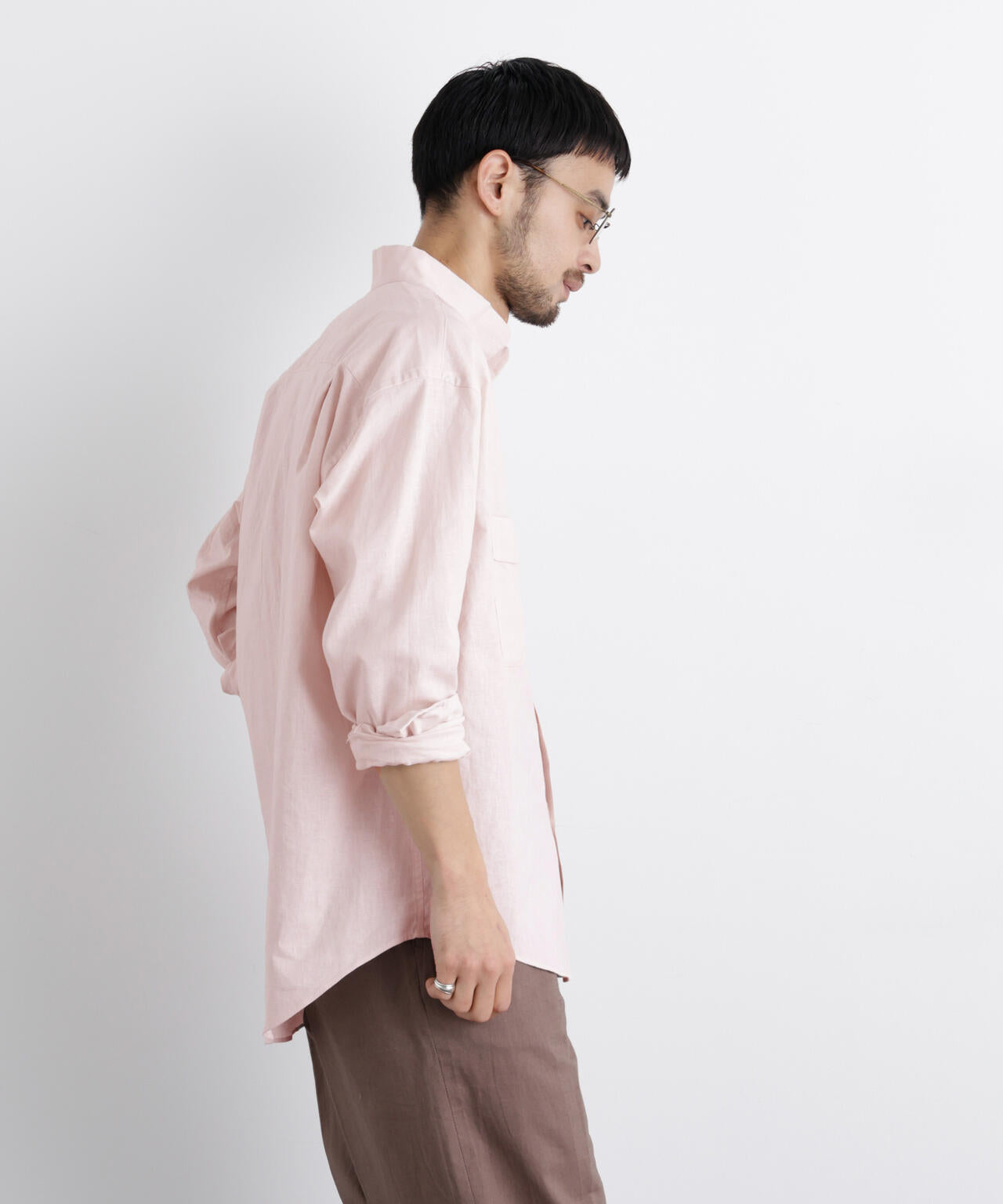 「FRENCH LINEN」リネンコットンスタンドシャツ 6686120202