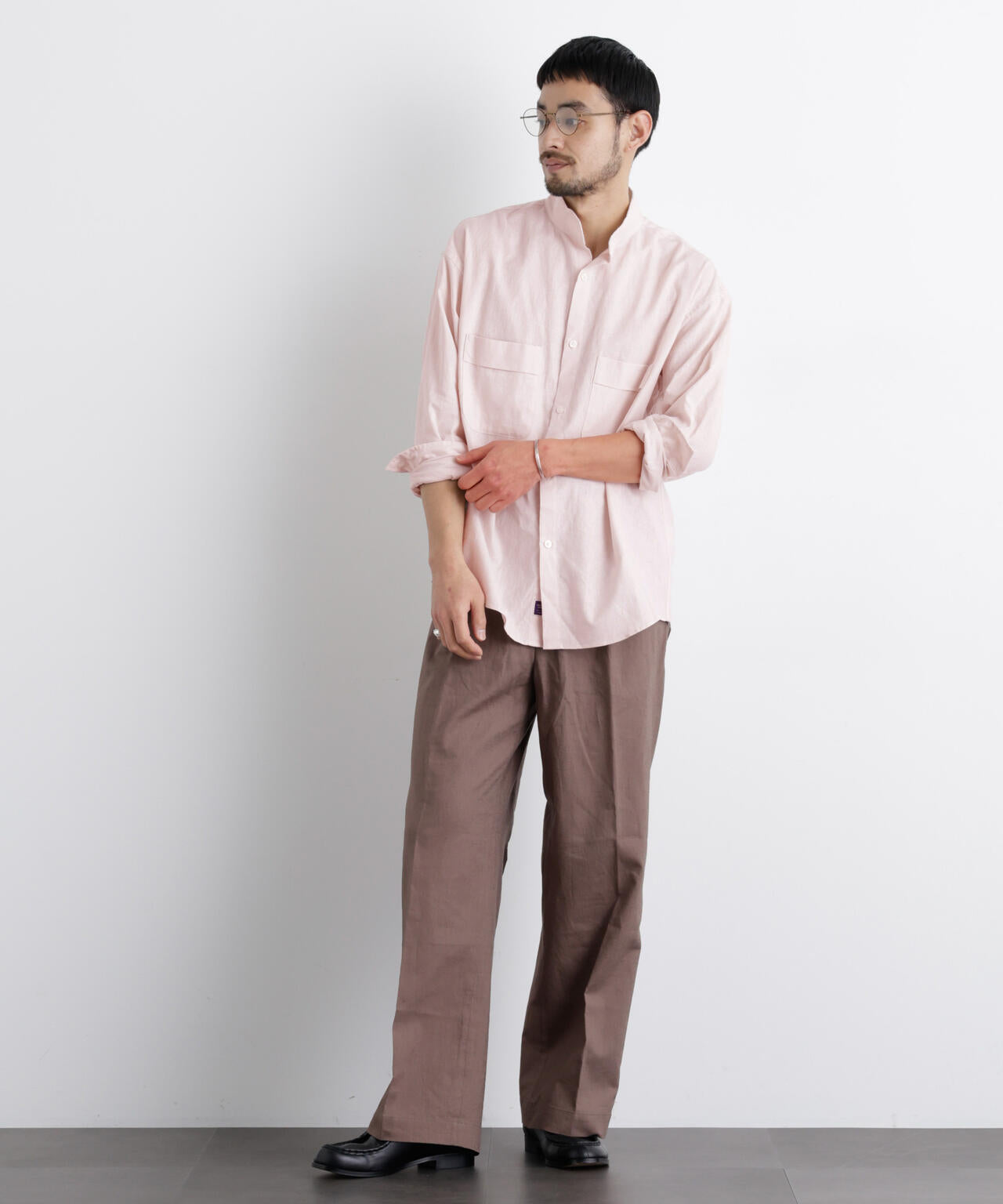 「FRENCH LINEN」リネンコットンスタンドシャツ 6686120202