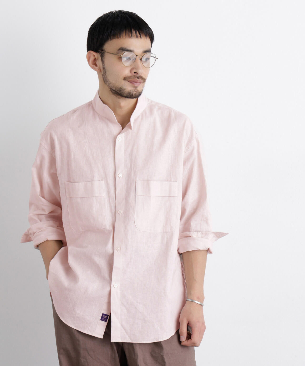 「FRENCH LINEN」リネンコットンスタンドシャツ 6686120202
