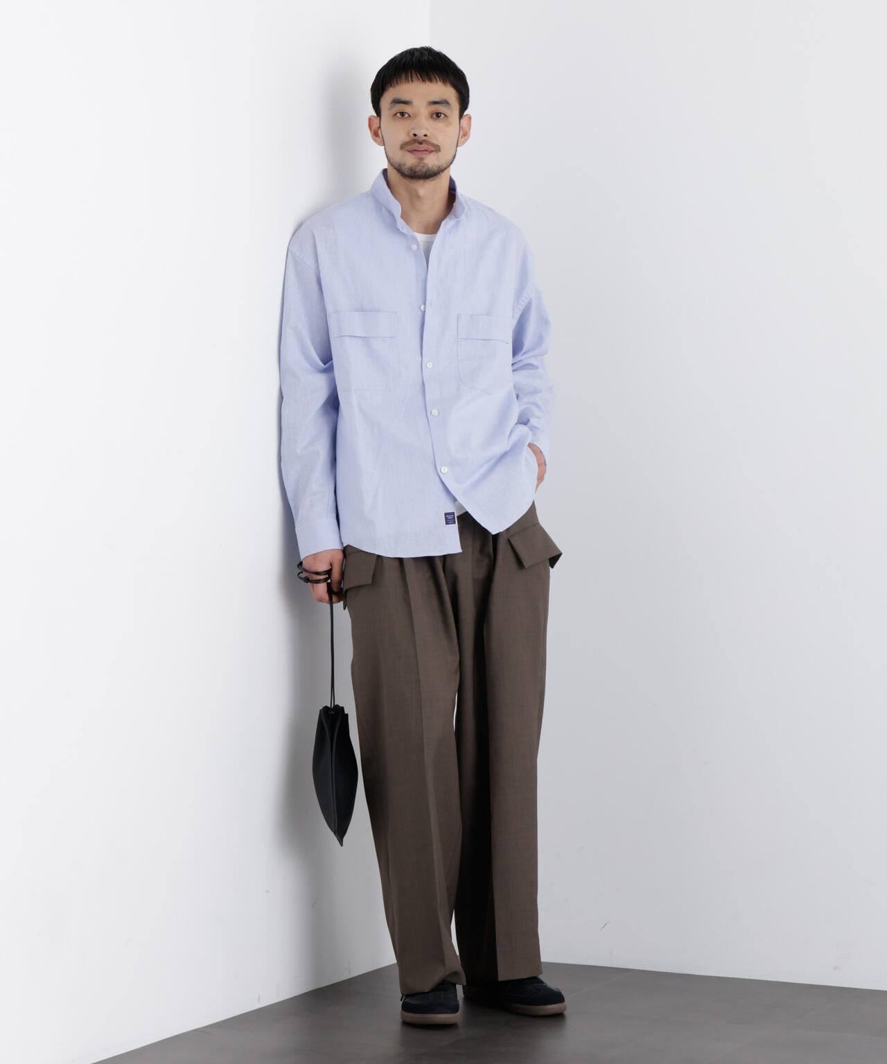 「FRENCH LINEN」リネンコットンスタンドシャツ 6686120202