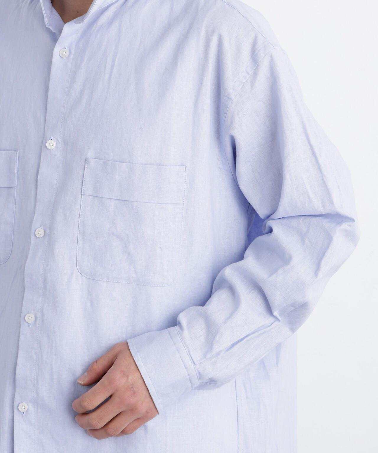 「FRENCH LINEN」リネンコットンスタンドシャツ 6686120202