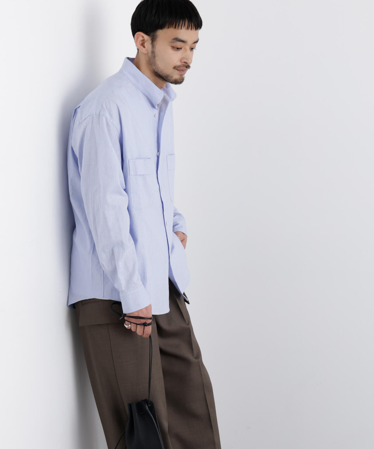 「FRENCH LINEN」リネンコットンスタンドシャツ