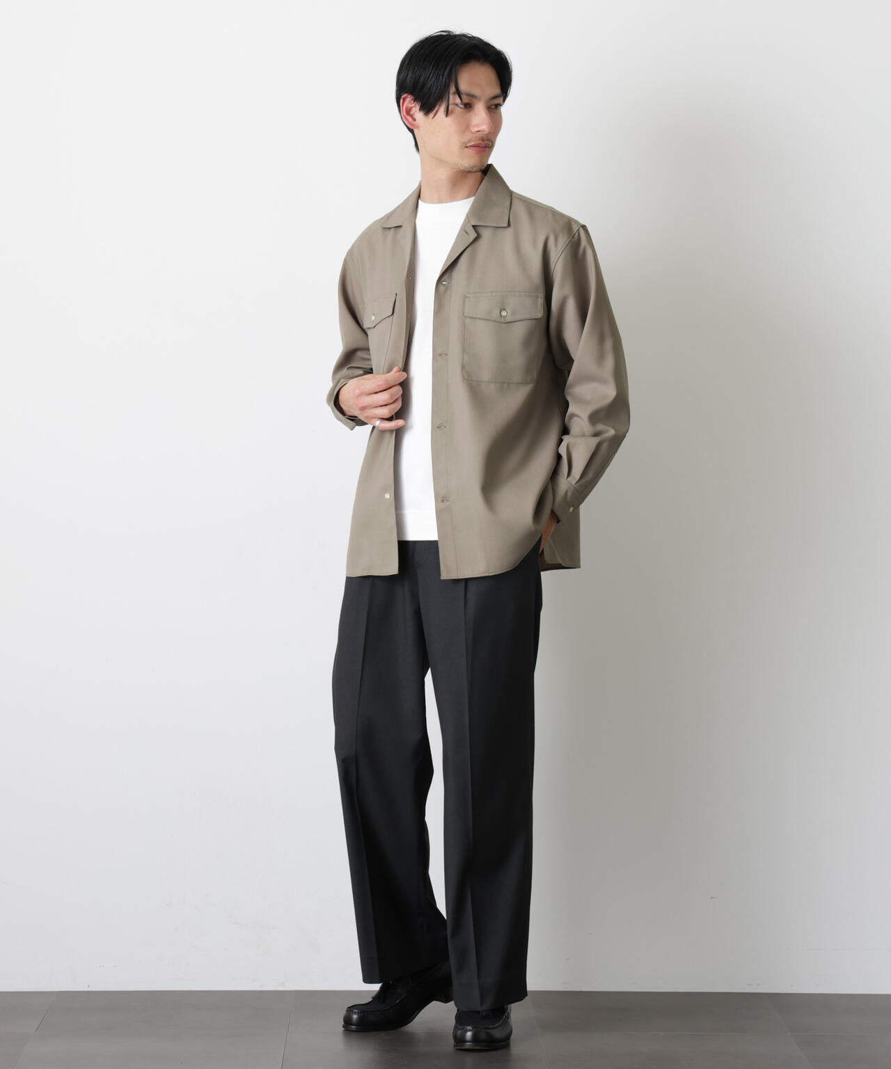 ｢Gavante｣ ドライギャバオープンカラーシャツ 6686120203