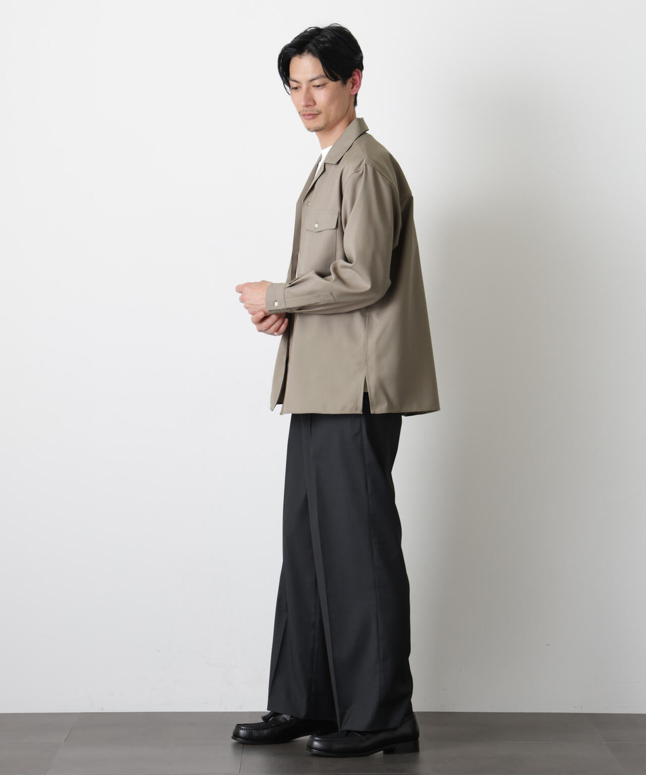 ｢Gavante｣ ドライギャバオープンカラーシャツ 6686120203