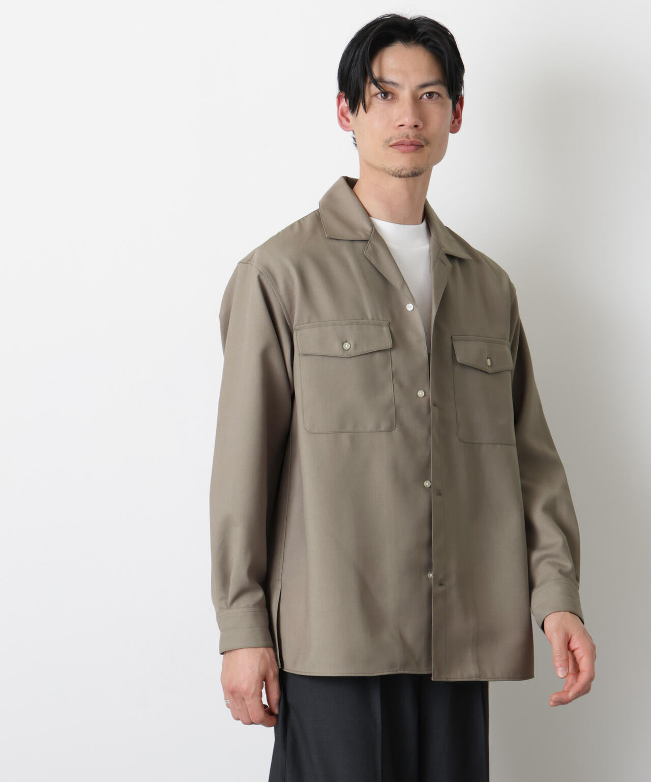 ｢Gavante｣ ドライギャバオープンカラーシャツ 6686120203