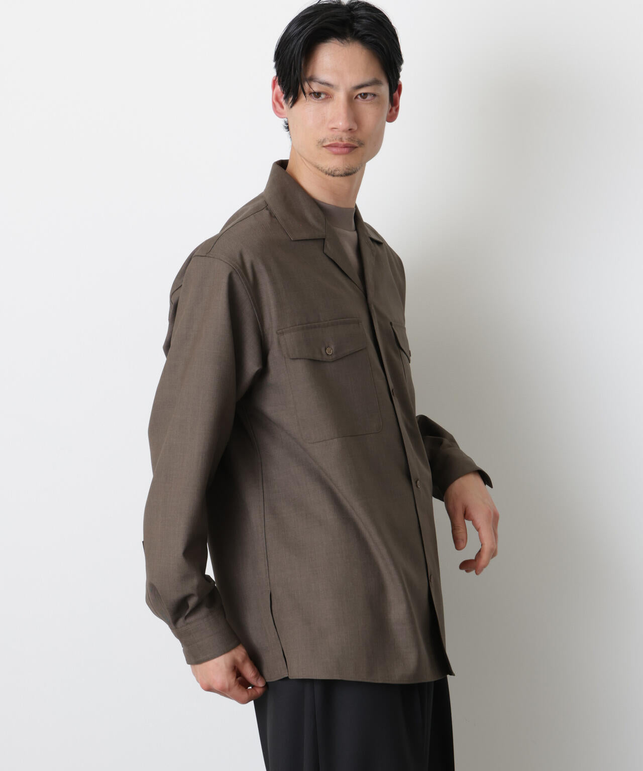 ｢Gavante｣ ドライギャバオープンカラーシャツ 6686120203