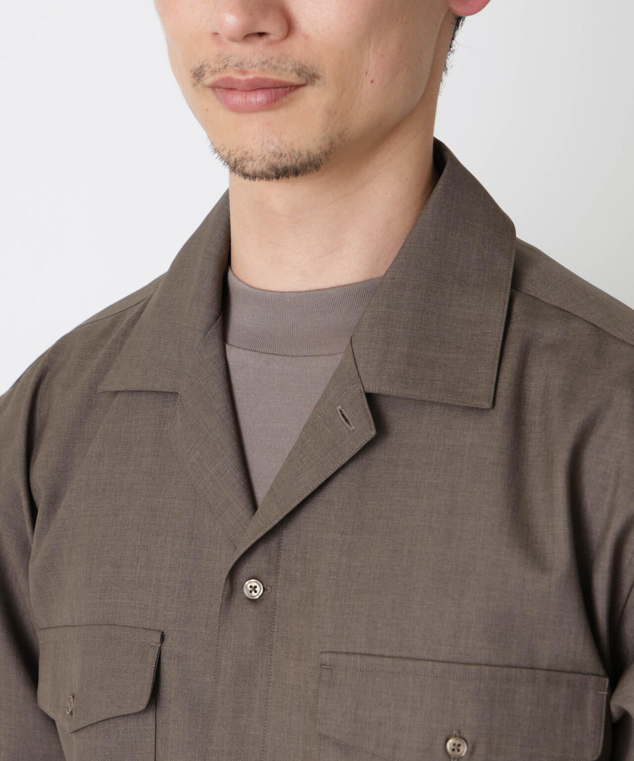 ｢Gavante｣ ドライギャバオープンカラーシャツ 6686120203