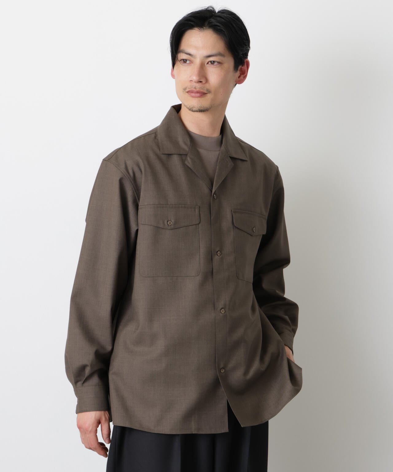 ｢Gavante｣ ドライギャバオープンカラーシャツ 6686120203