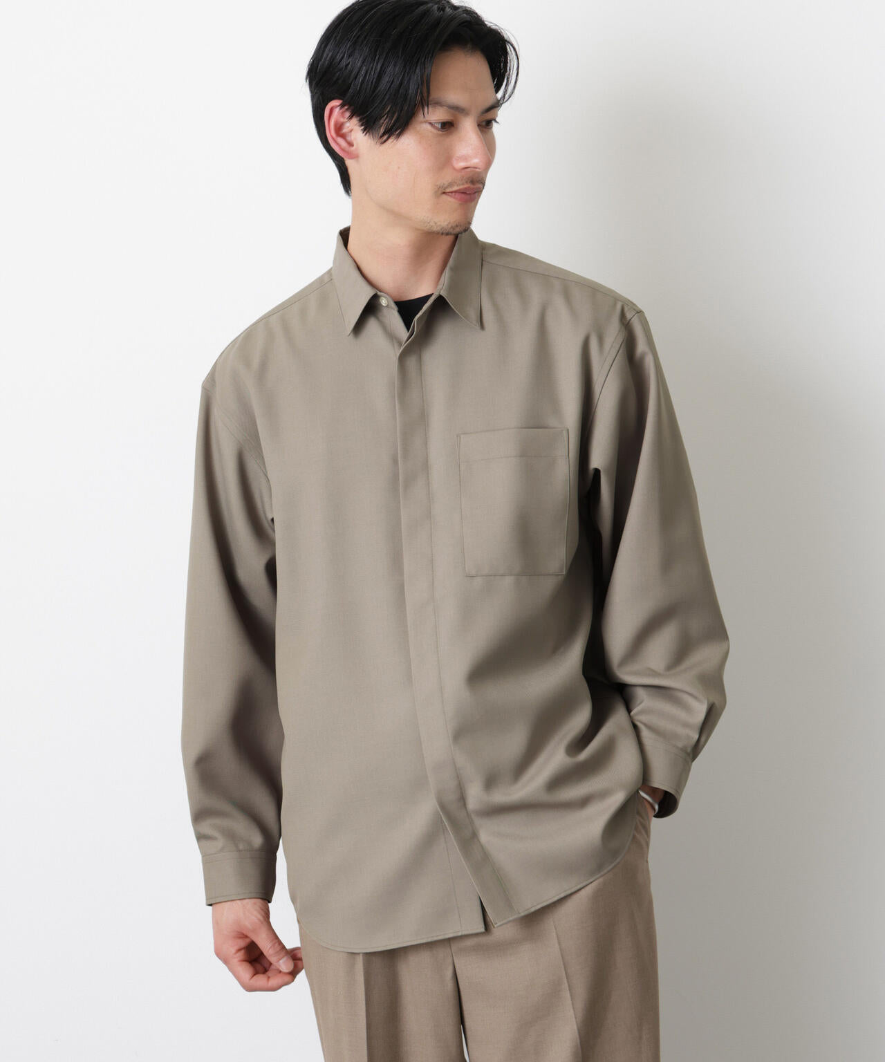 Gavante｣ドライギャバレギュラーカラーシャツ