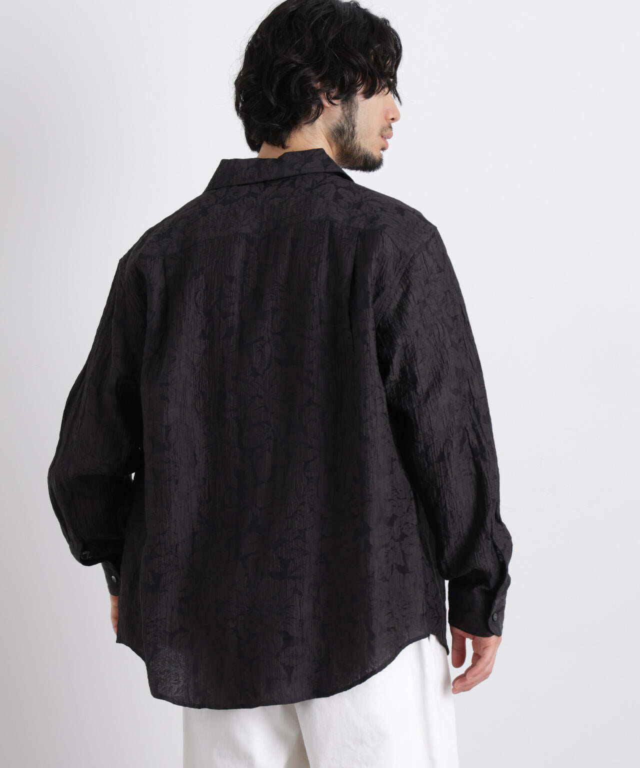 サイレントフラワージャガード オーバーシャツ 6686120205