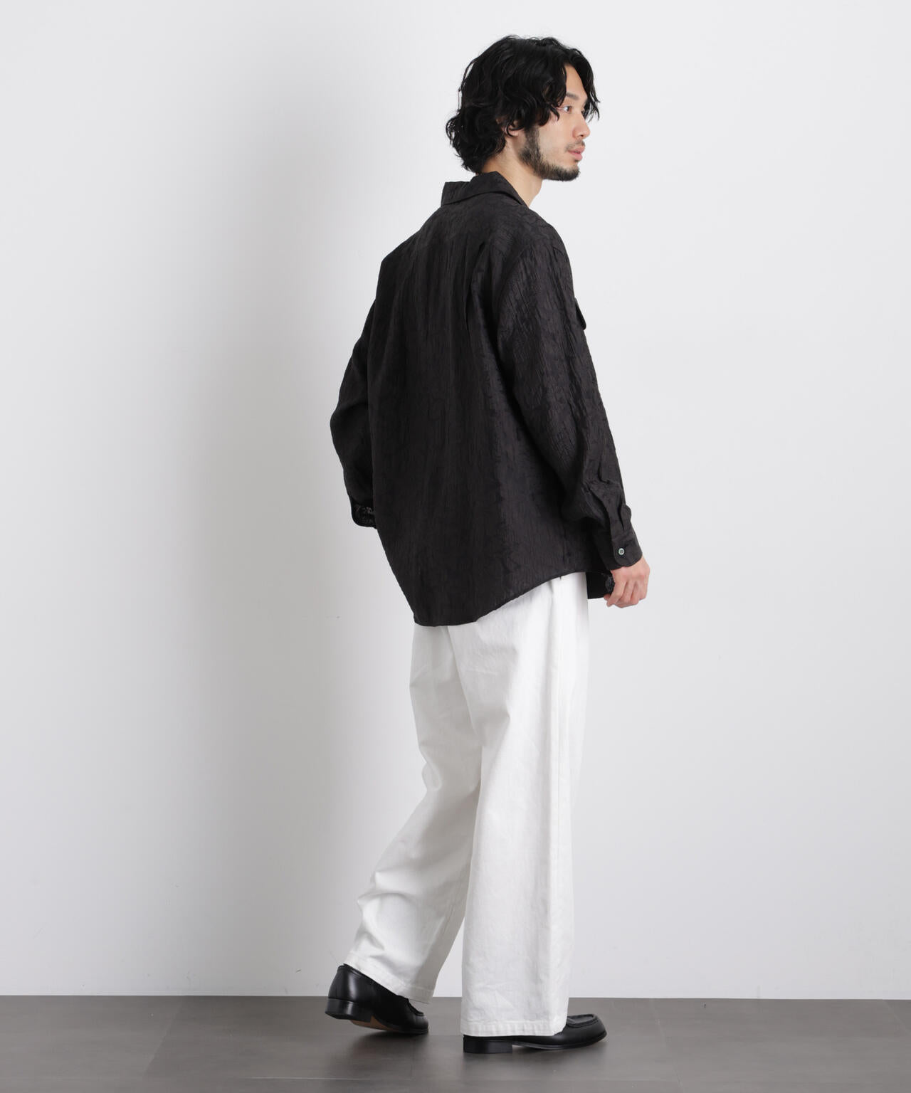 サイレントフラワージャガード オーバーシャツ 6686120205