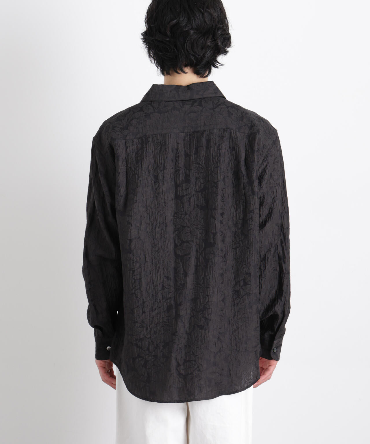 サイレントフラワージャガード オーバーシャツ 6686120205