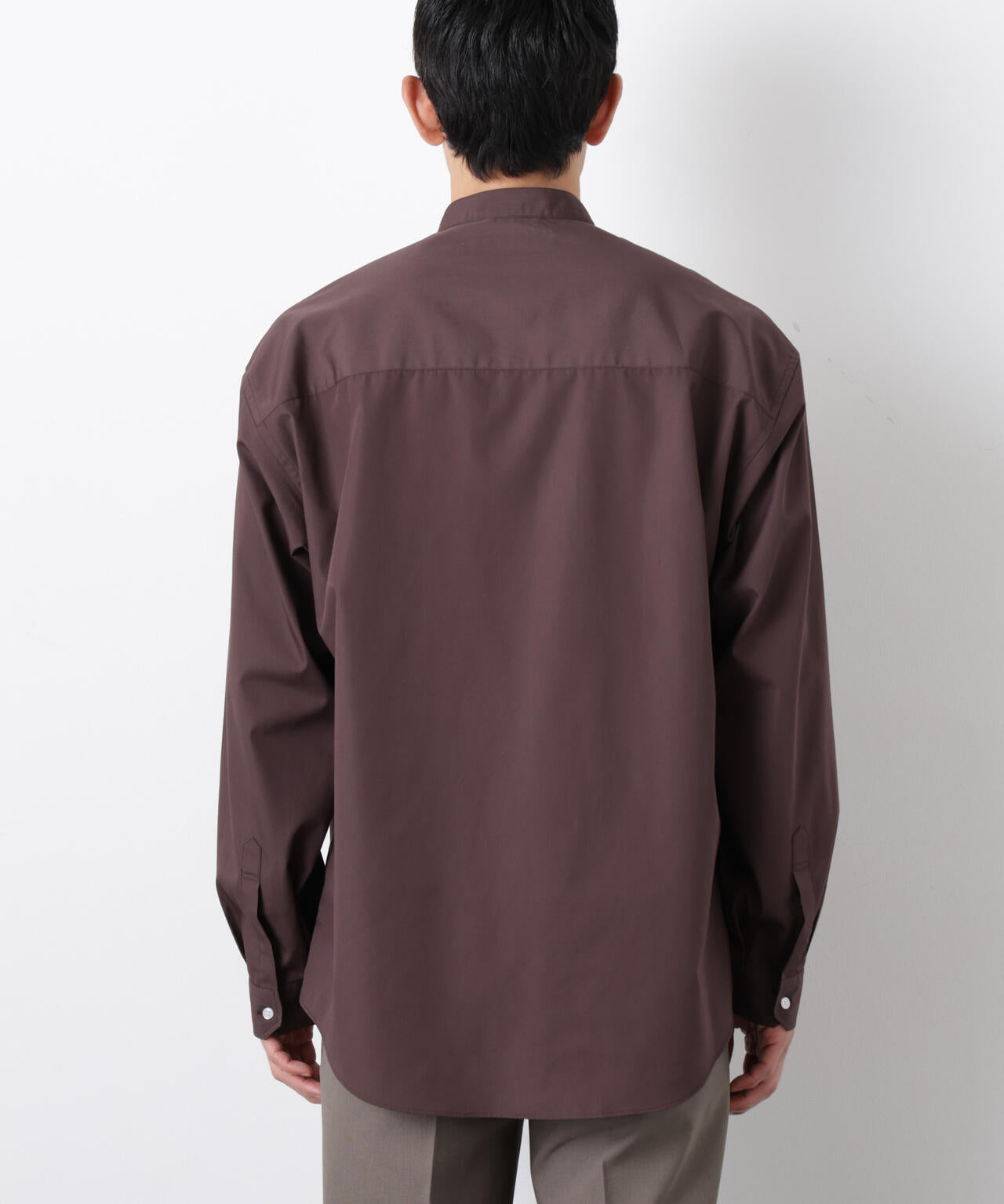 「大人のワイドシャツ」バンドカラー 長袖 6686120207