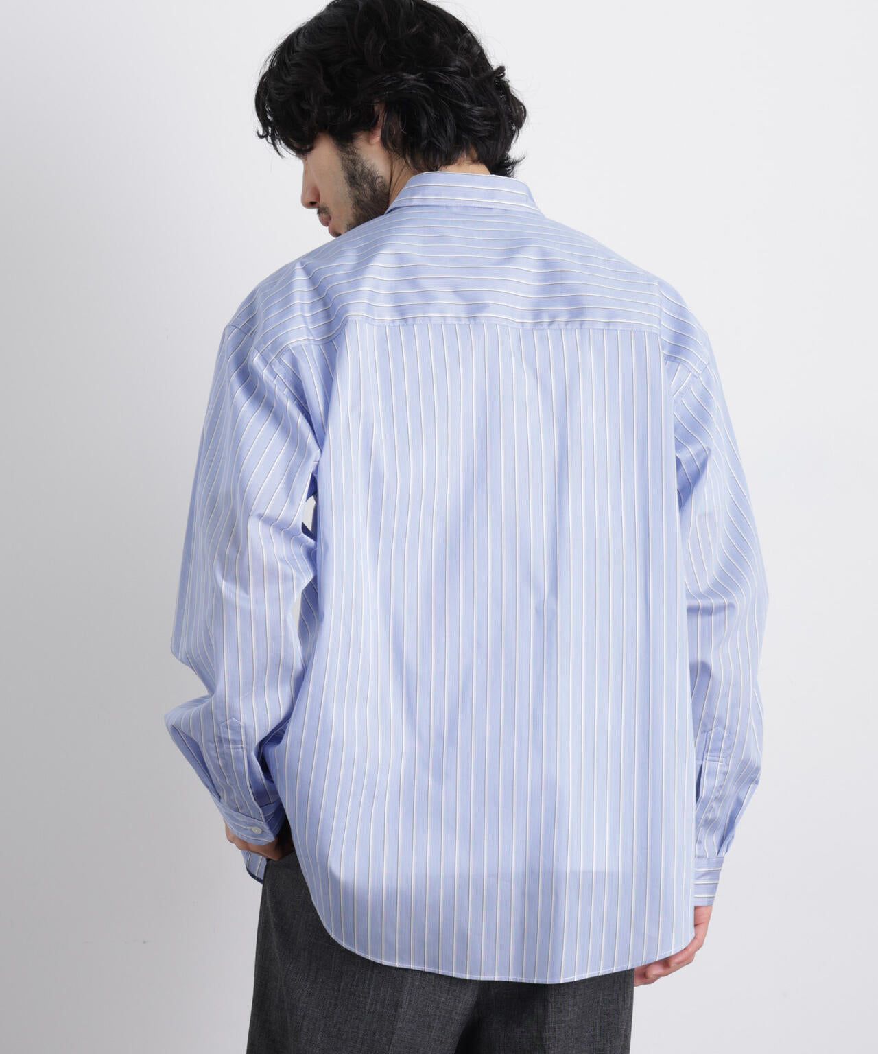 「OtoNANO」大人のワイドシャツレギュラーカラーストライプ長袖 6686120209