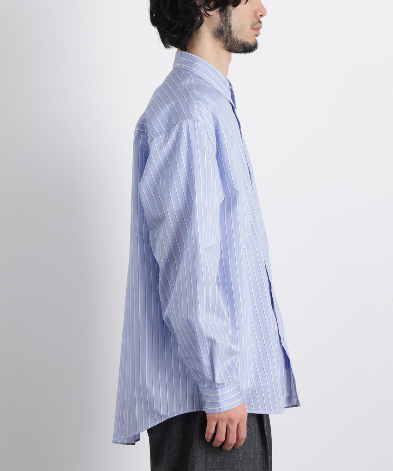 「OtoNANO」大人のワイドシャツレギュラーカラーストライプ長袖 6686120209