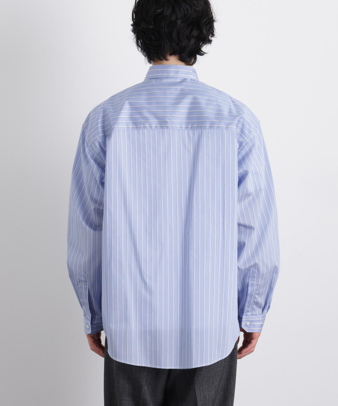 「OtoNANO」大人のワイドシャツレギュラーカラーストライプ長袖 6686120209