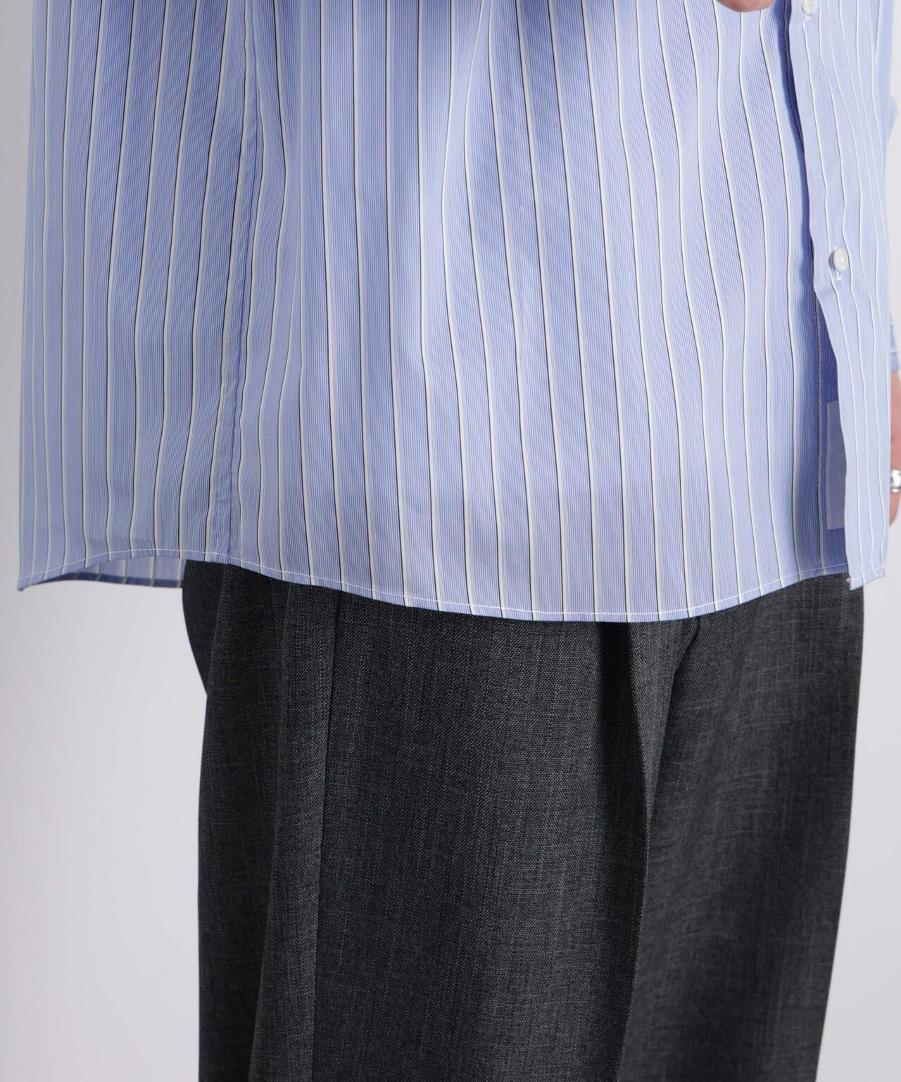 「OtoNANO」大人のワイドシャツレギュラーカラーストライプ長袖 6686120209