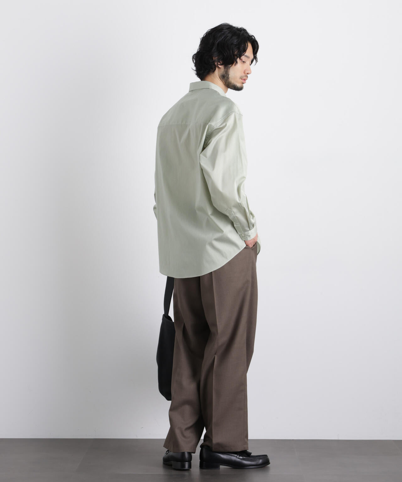 「OtoNANO」大人のワイドシャツレギュラーカラーストライプ長袖 6686120209