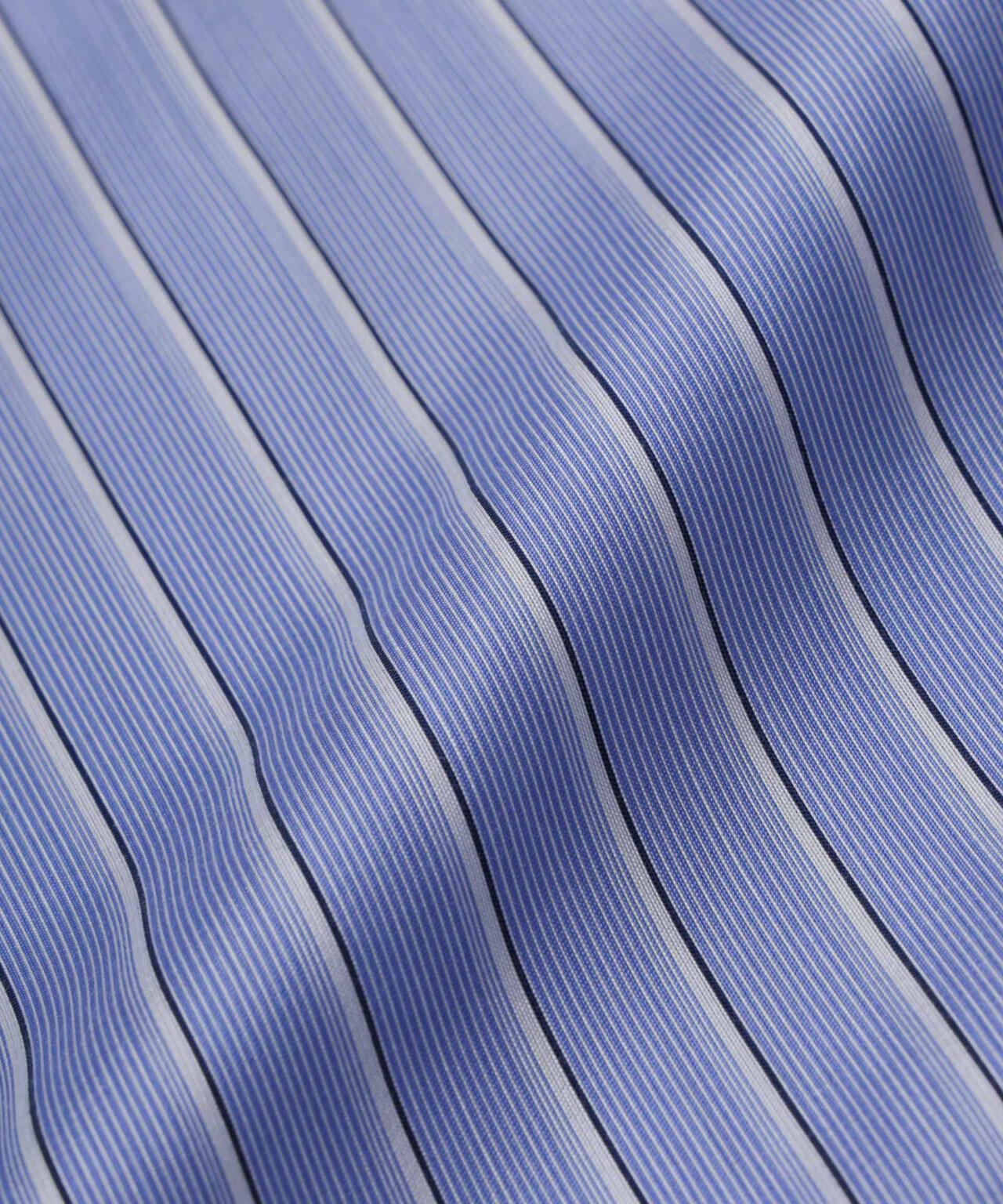 「OtoNANO」大人のワイドシャツバンドカラー ストライプ長袖 6686120210